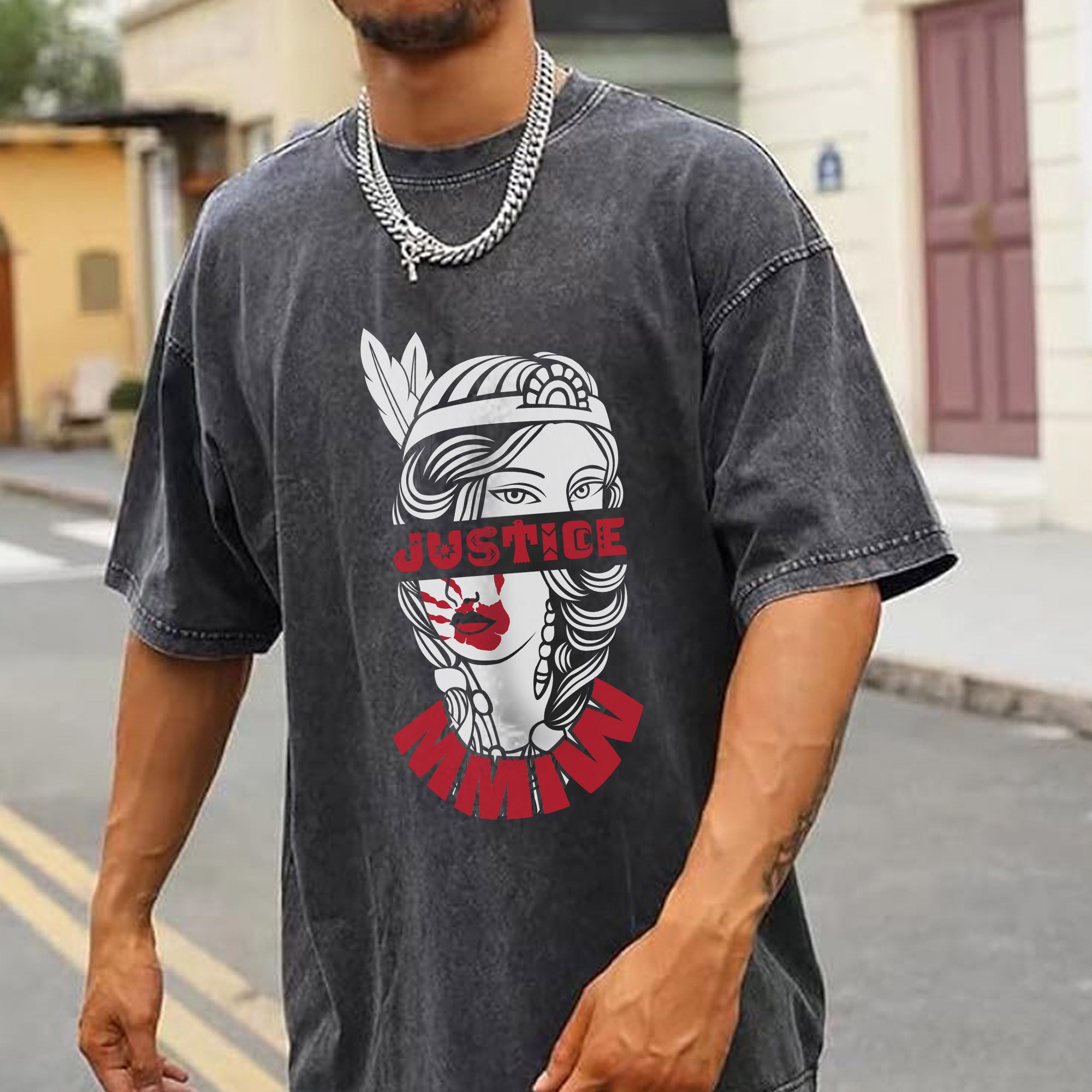 Justice For MMIW Native American Awareness – MMIW Unisex Mineral Washed T-Shirt