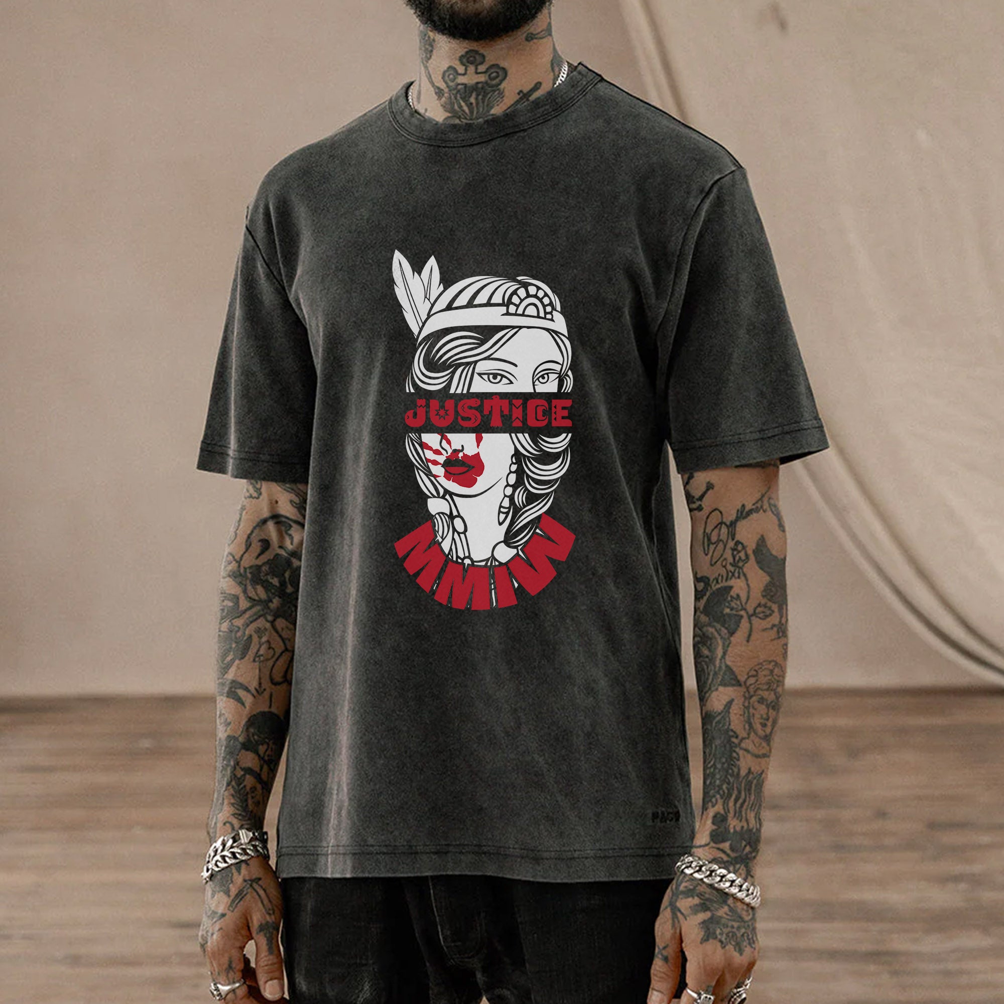 Justice For MMIW Native American Awareness – MMIW Unisex Mineral Washed T-Shirt