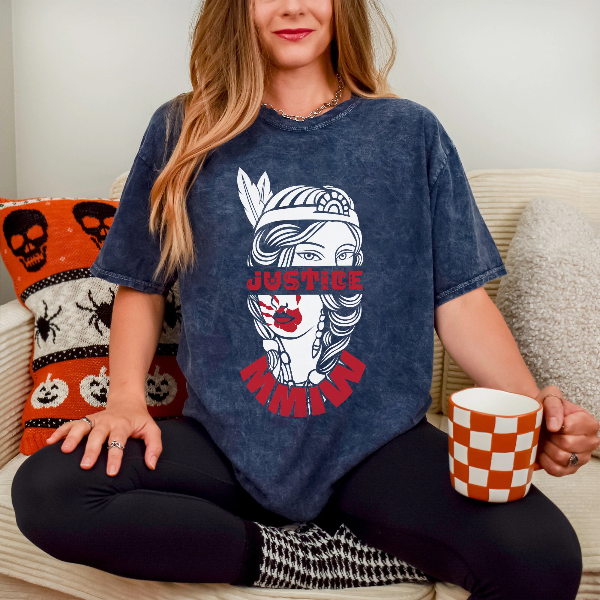 Justice For MMIW Native American Awareness – MMIW Unisex Mineral Washed T-Shirt