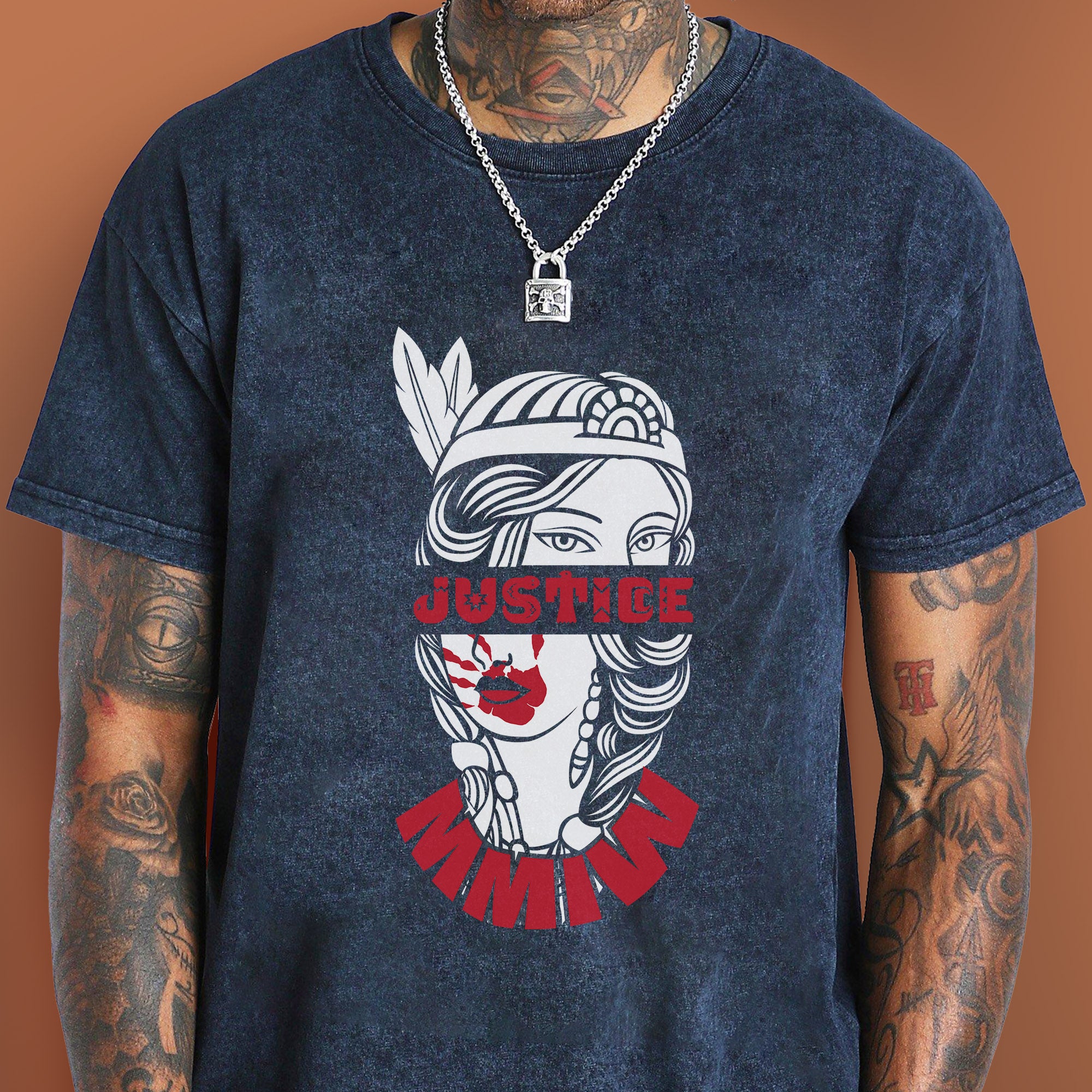 Justice For MMIW Native American Awareness – MMIW Unisex Mineral Washed T-Shirt