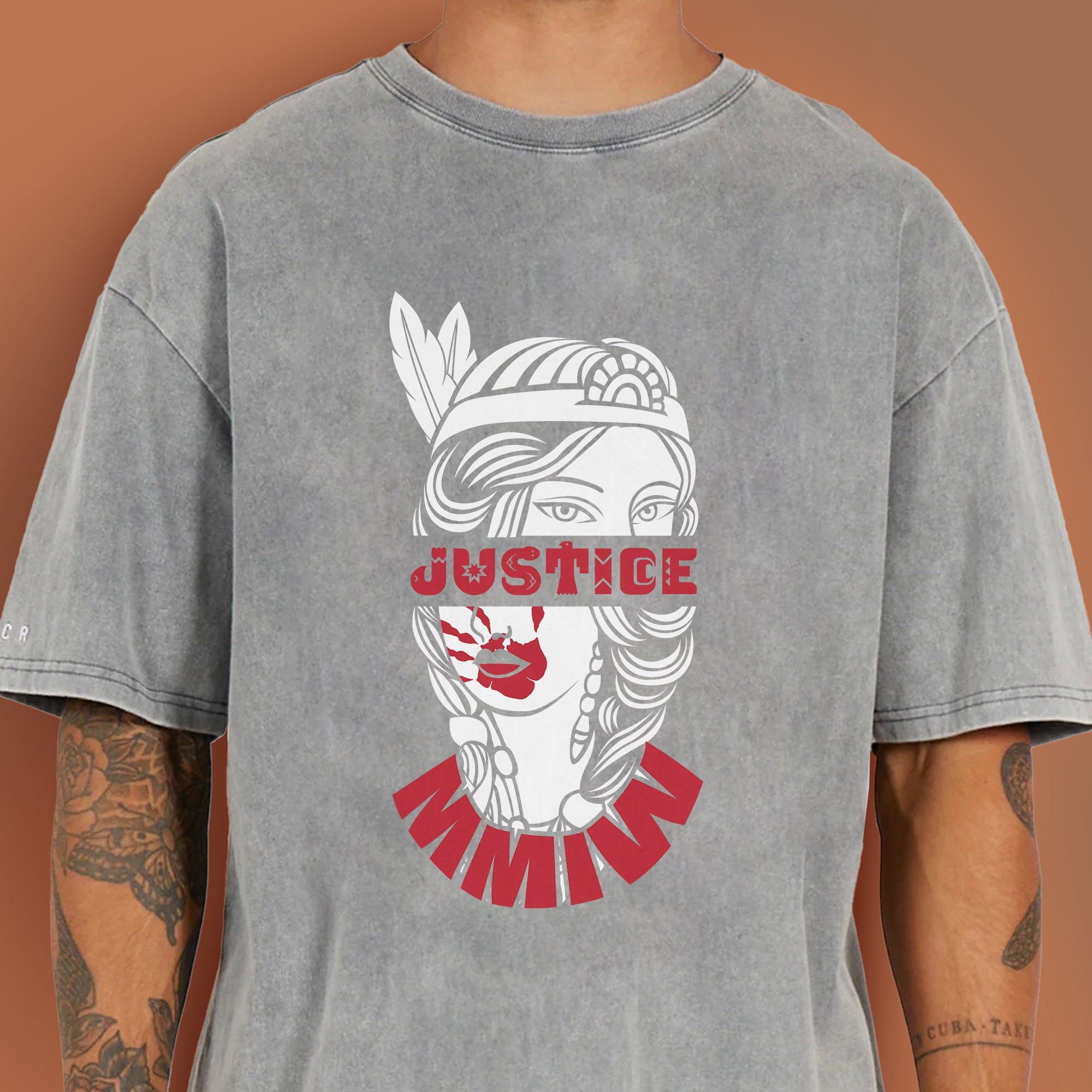 Justice For MMIW Native American Awareness – MMIW Unisex Mineral Washed T-Shirt