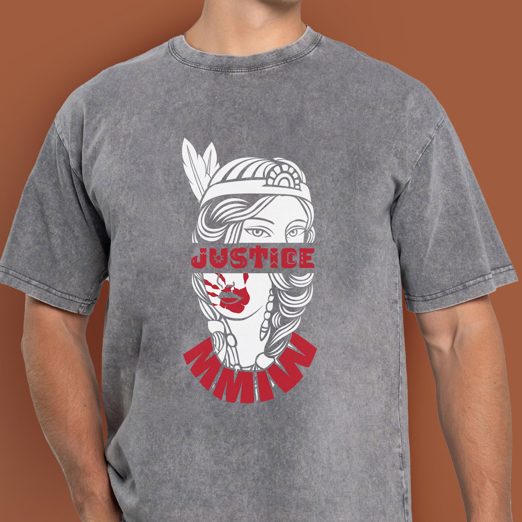 Justice For MMIW Native American Awareness – MMIW Unisex Mineral Washed T-Shirt