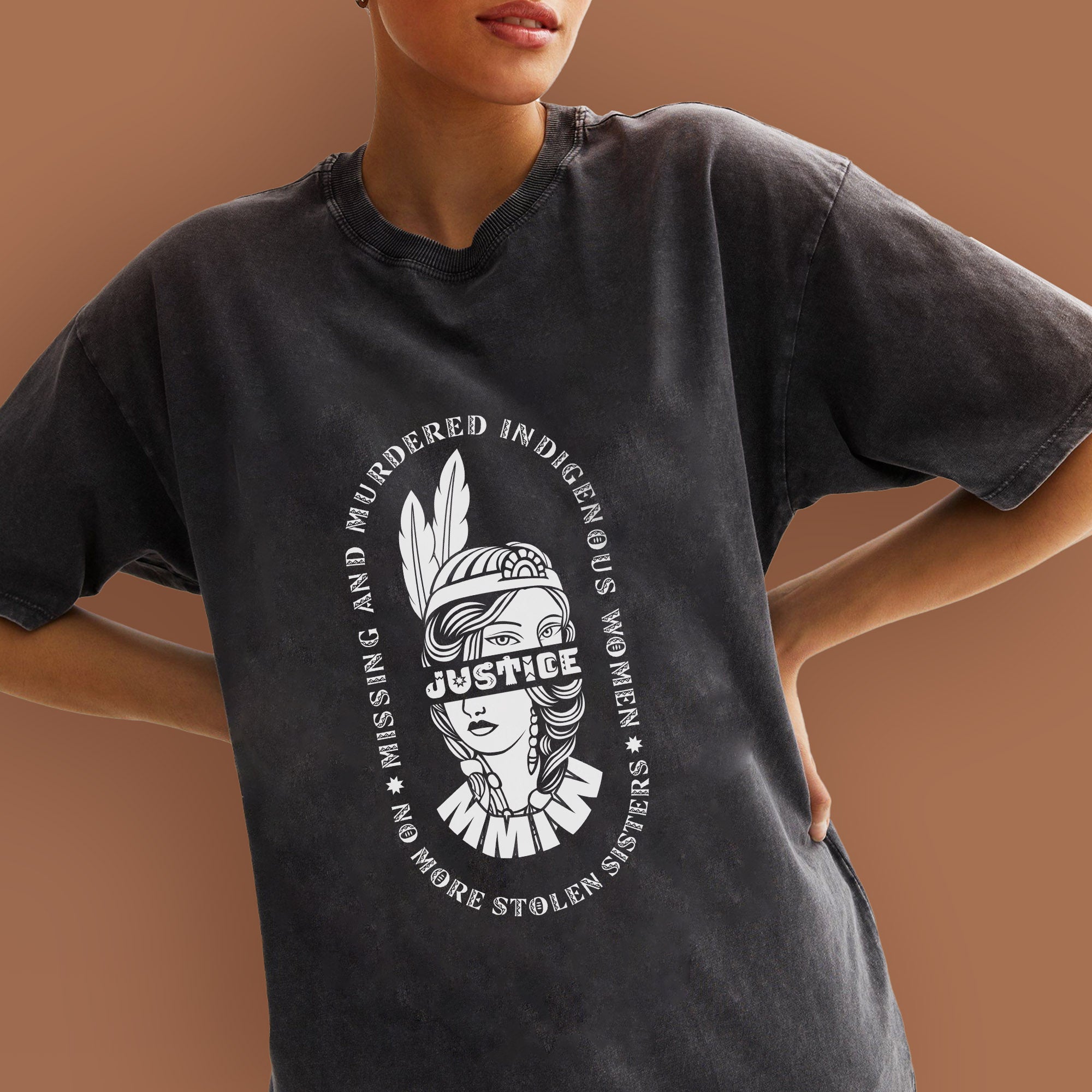 No More Stolen Sisters MMIW Unisex Mineral Washed T-Shirt