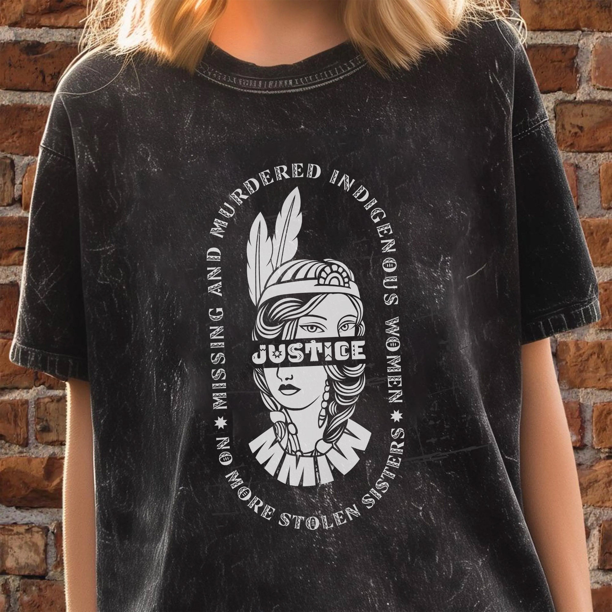 No More Stolen Sisters MMIW Unisex Mineral Washed T-Shirt