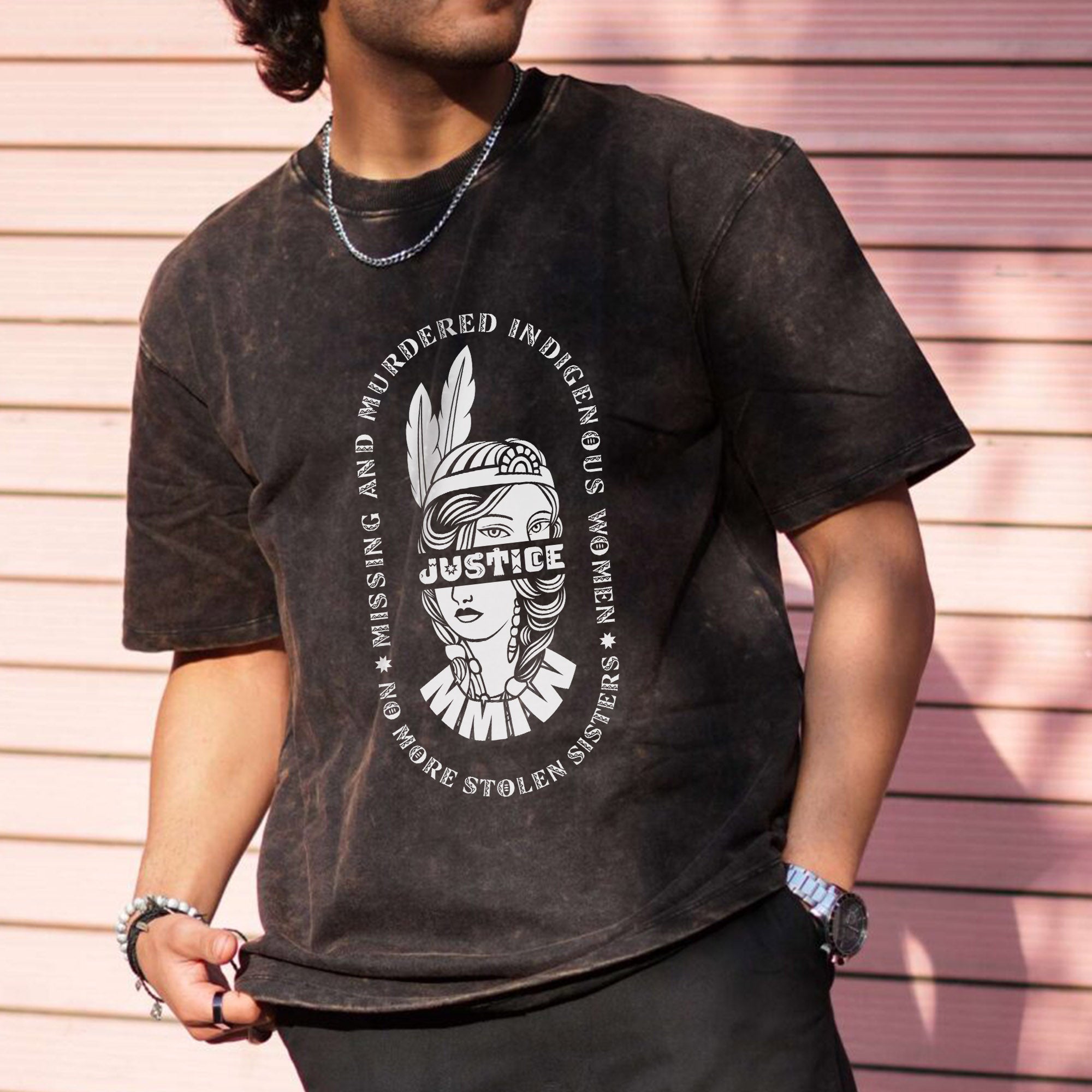 No More Stolen Sisters MMIW Unisex Mineral Washed T-Shirt