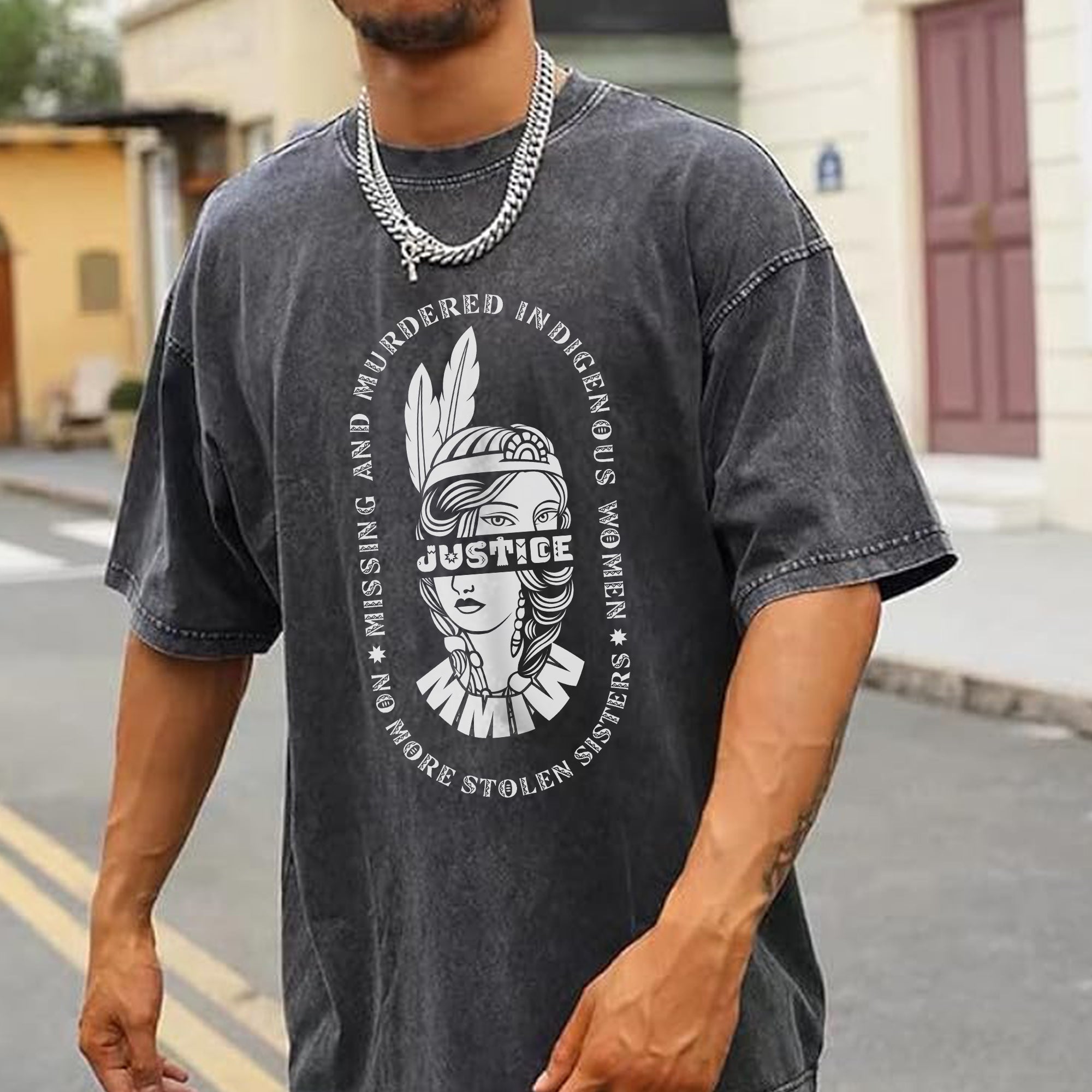 No More Stolen Sisters MMIW Unisex Mineral Washed T-Shirt