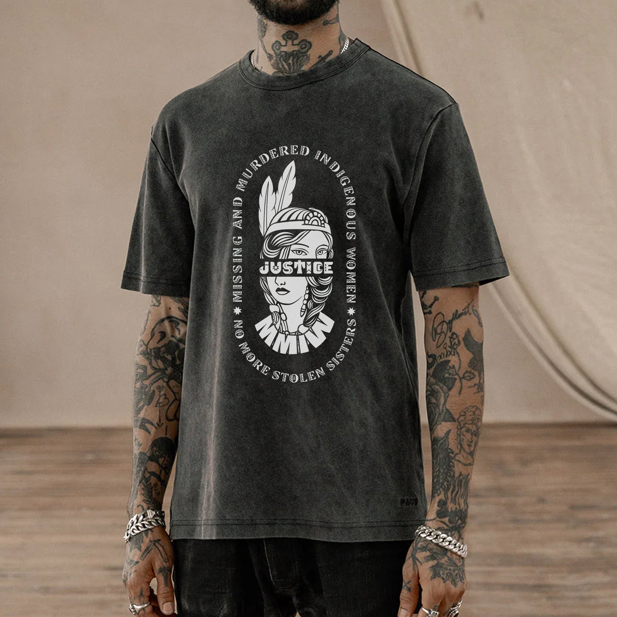 No More Stolen Sisters MMIW Unisex Mineral Washed T-Shirt