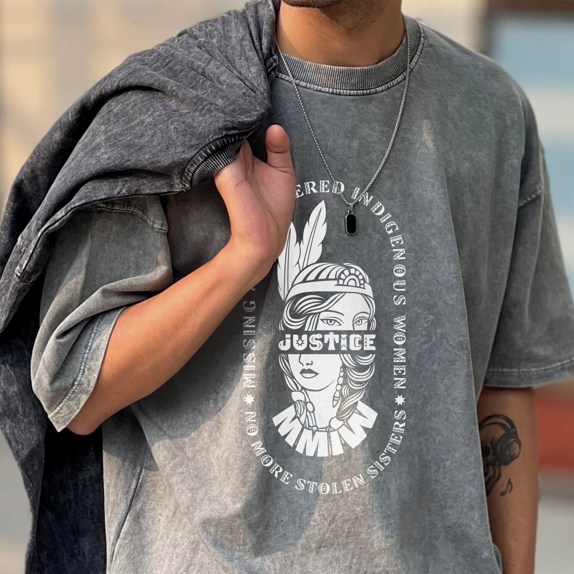 No More Stolen Sisters MMIW Unisex Mineral Washed T-Shirt