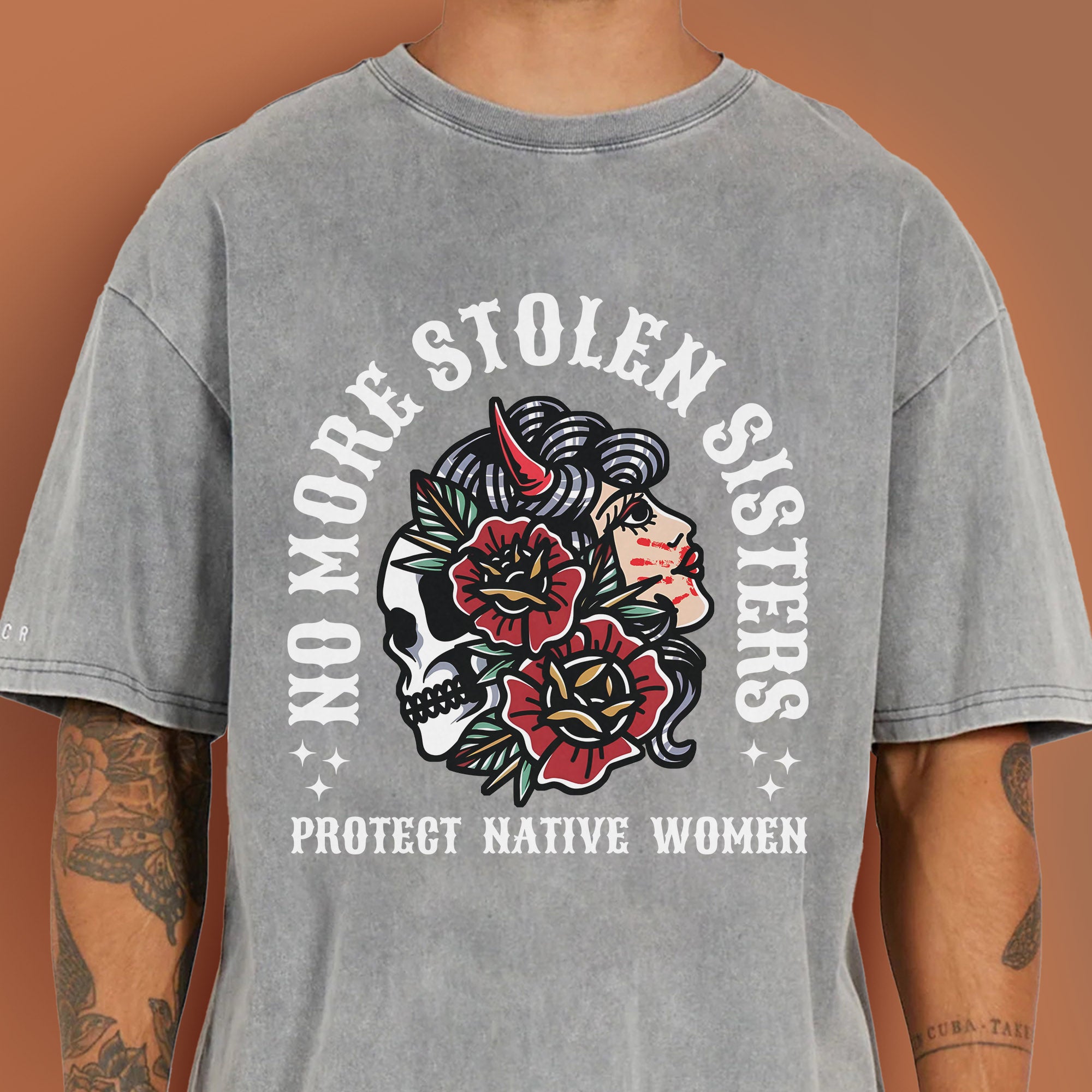No More Stolen Sisters Protect Native Women Unisex Mineral Washed T-Shirt