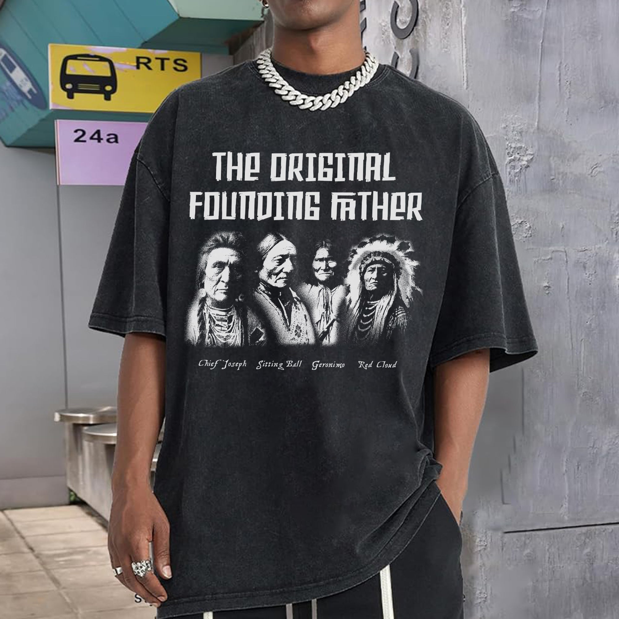 The Original Founding Father Native American Leaders Chief Unisex Mineral Washed T-Shirt