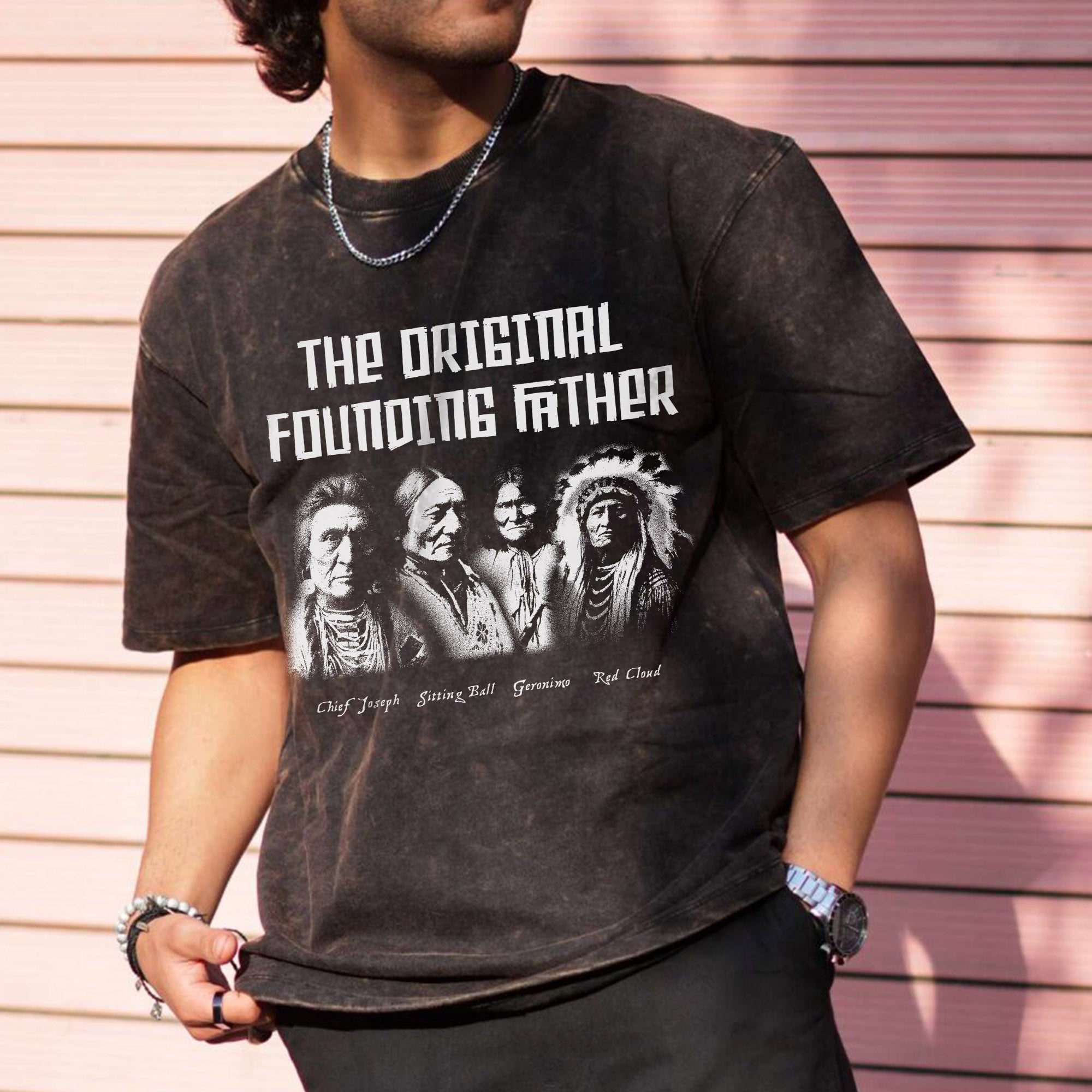 The Original Founding Father Native American Leaders Chief Unisex Mineral Washed T-Shirt
