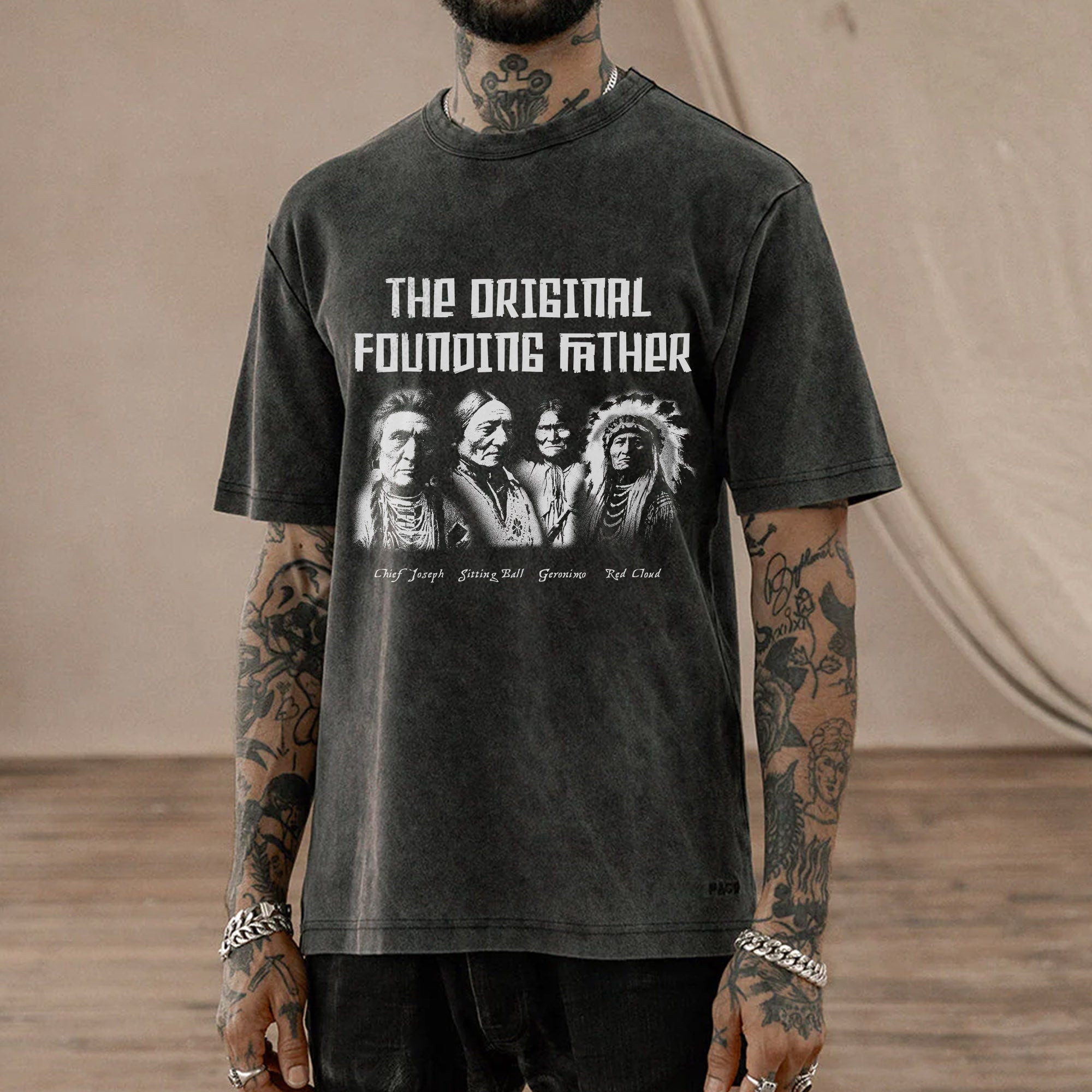 The Original Founding Father Native American Leaders Chief Unisex Mineral Washed T-Shirt