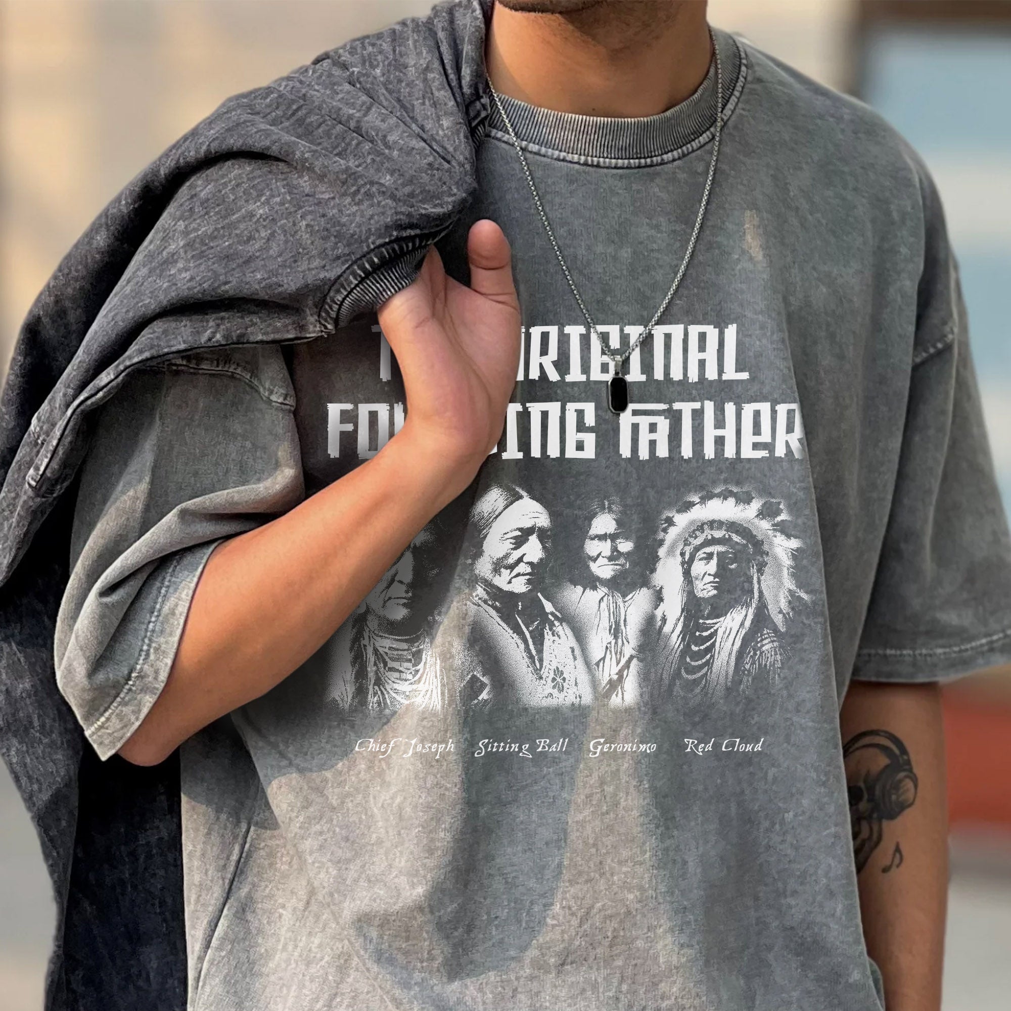 The Original Founding Father Native American Leaders Chief Unisex Mineral Washed T-Shirt