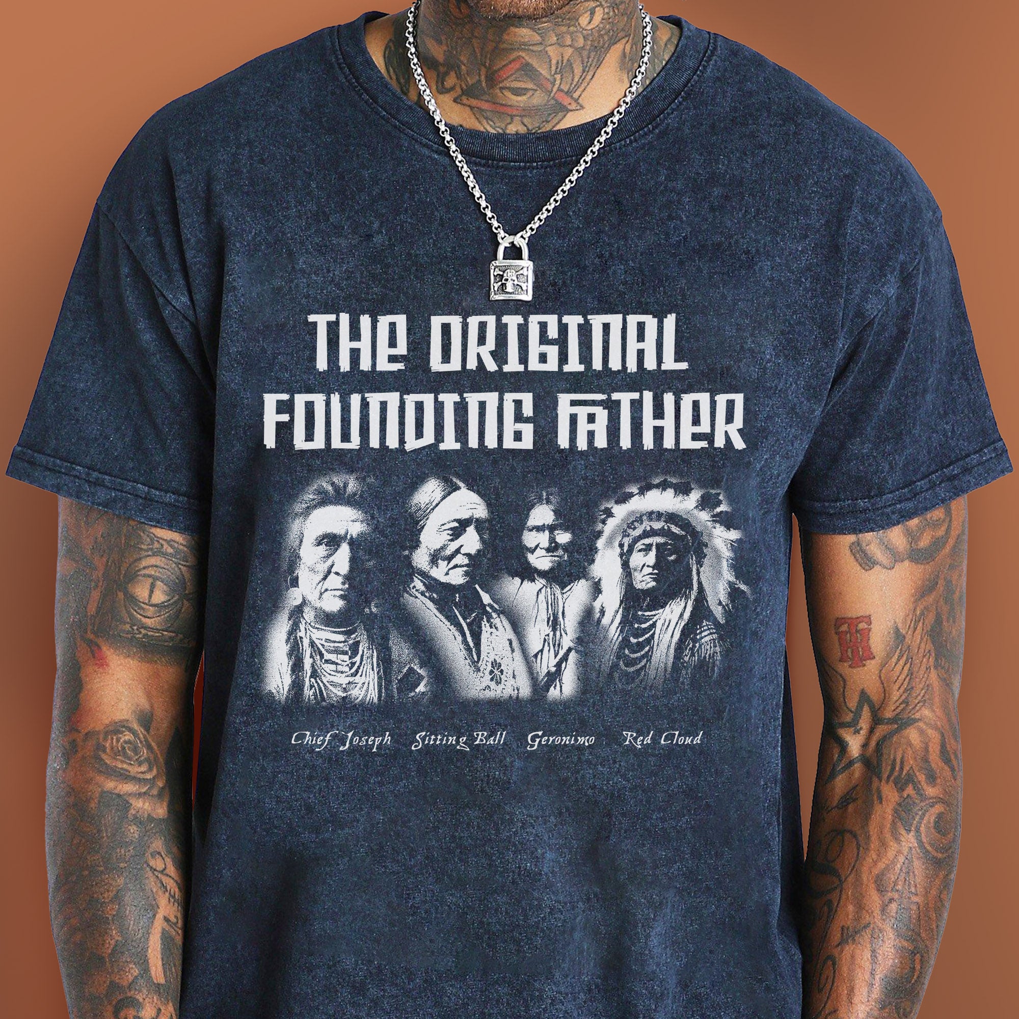The Original Founding Father Native American Leaders Chief Unisex Mineral Washed T-Shirt