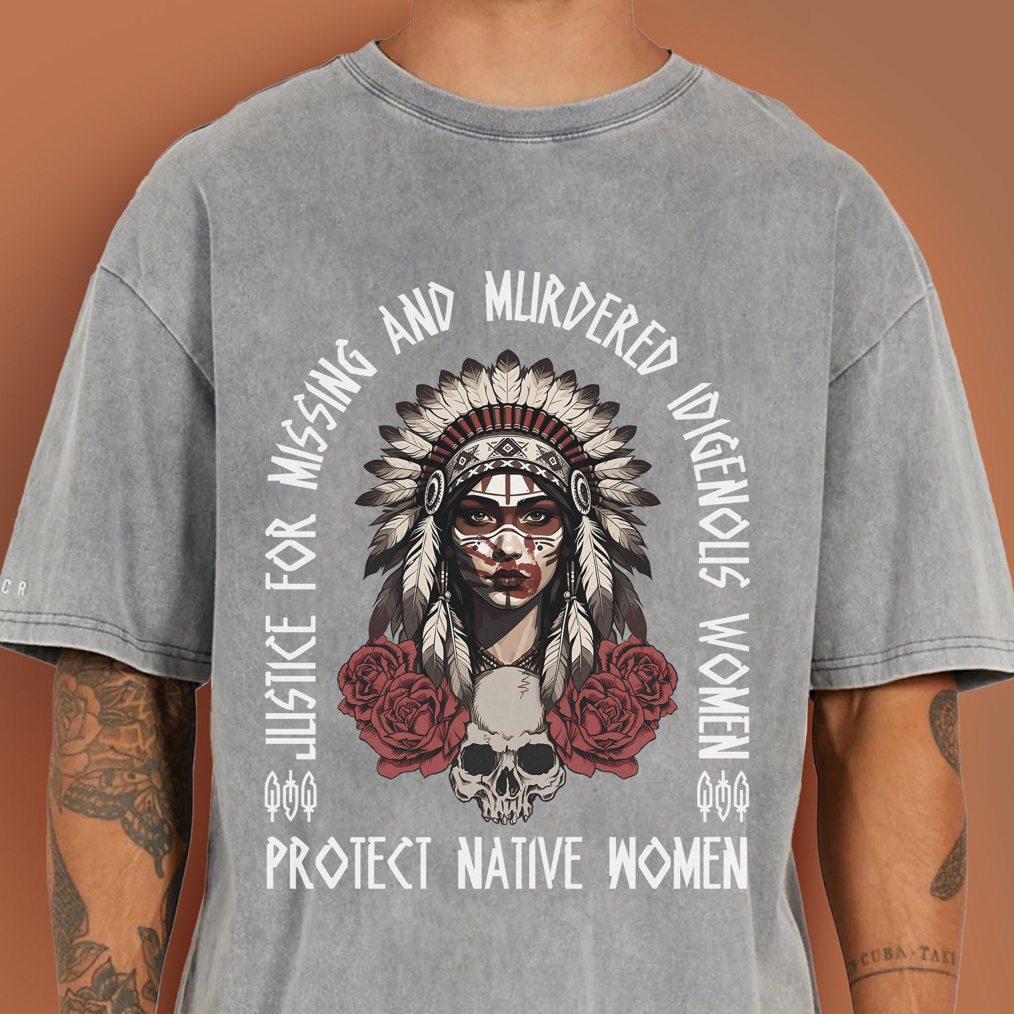 Justice For MMIW - Protect Native Women Unisex Mineral Washed T-Shirt