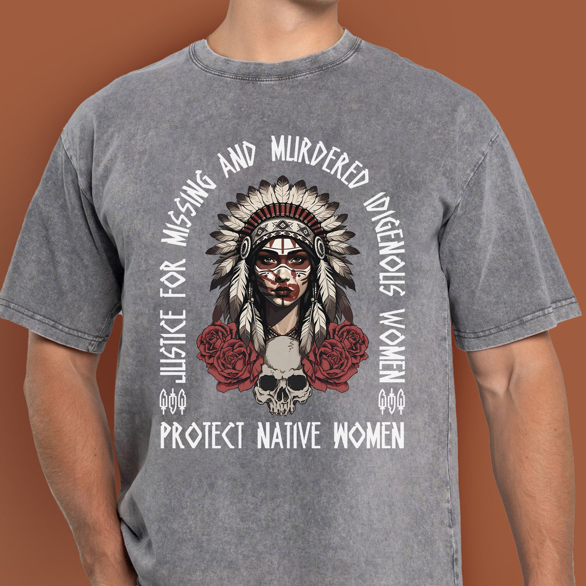 Justice For MMIW - Protect Native Women Unisex Mineral Washed T-Shirt