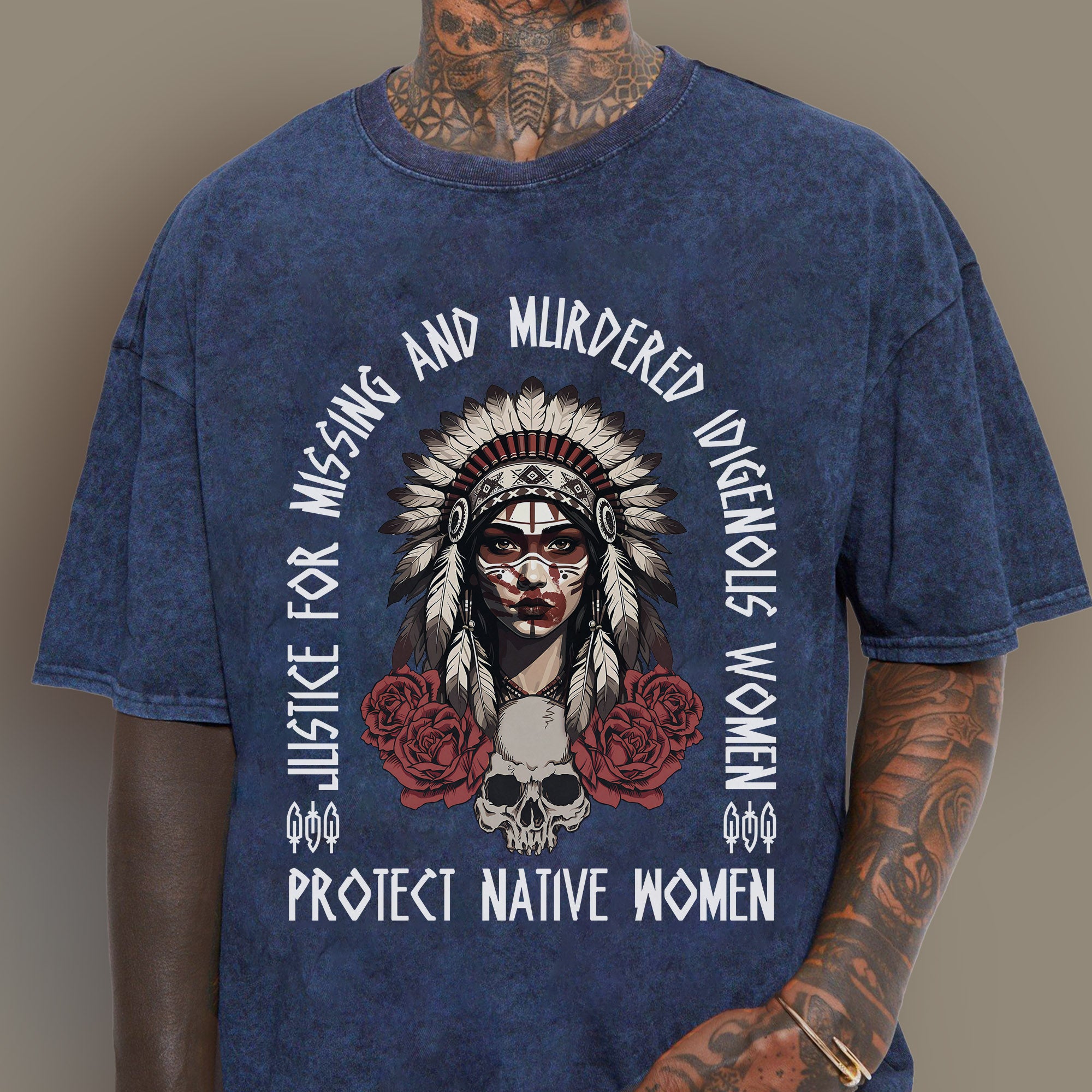 Justice For MMIW - Protect Native Women Unisex Mineral Washed T-Shirt