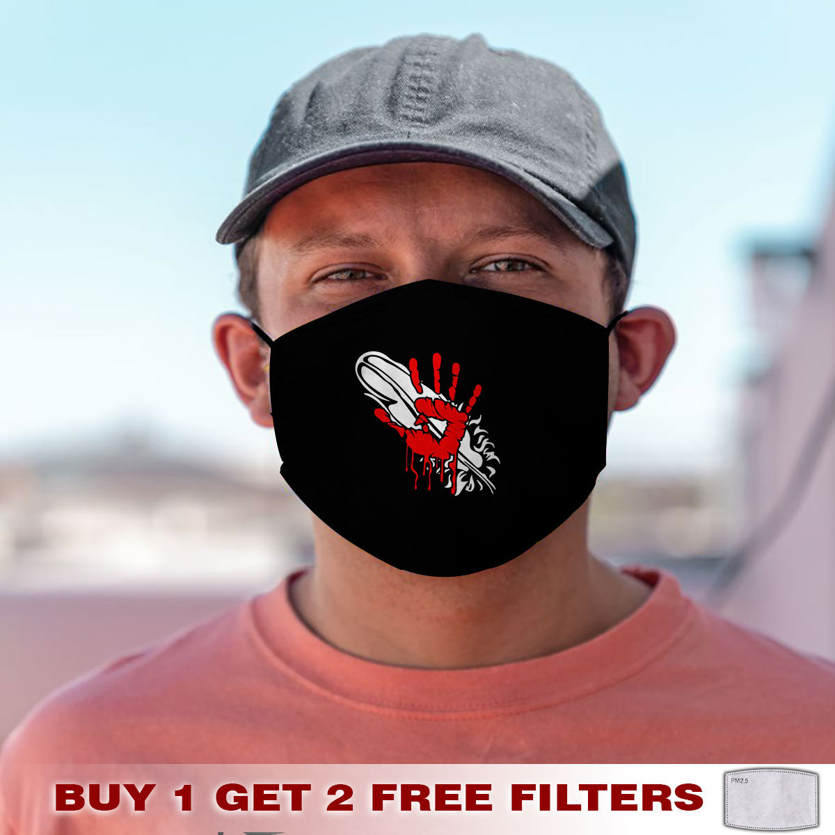 Face Mask Bandana Red Hand - Justice For Missing And Murdered Indigenous Women WC03