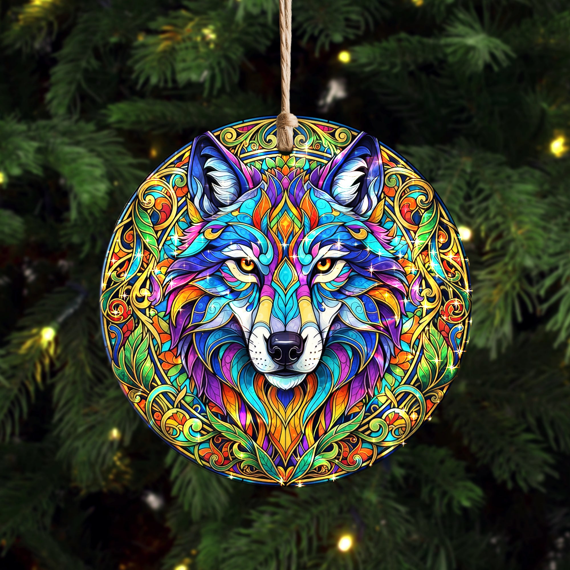 Mystic Wolf Native American Unique Christmas Gift Decor Flat Hologram Acrylic