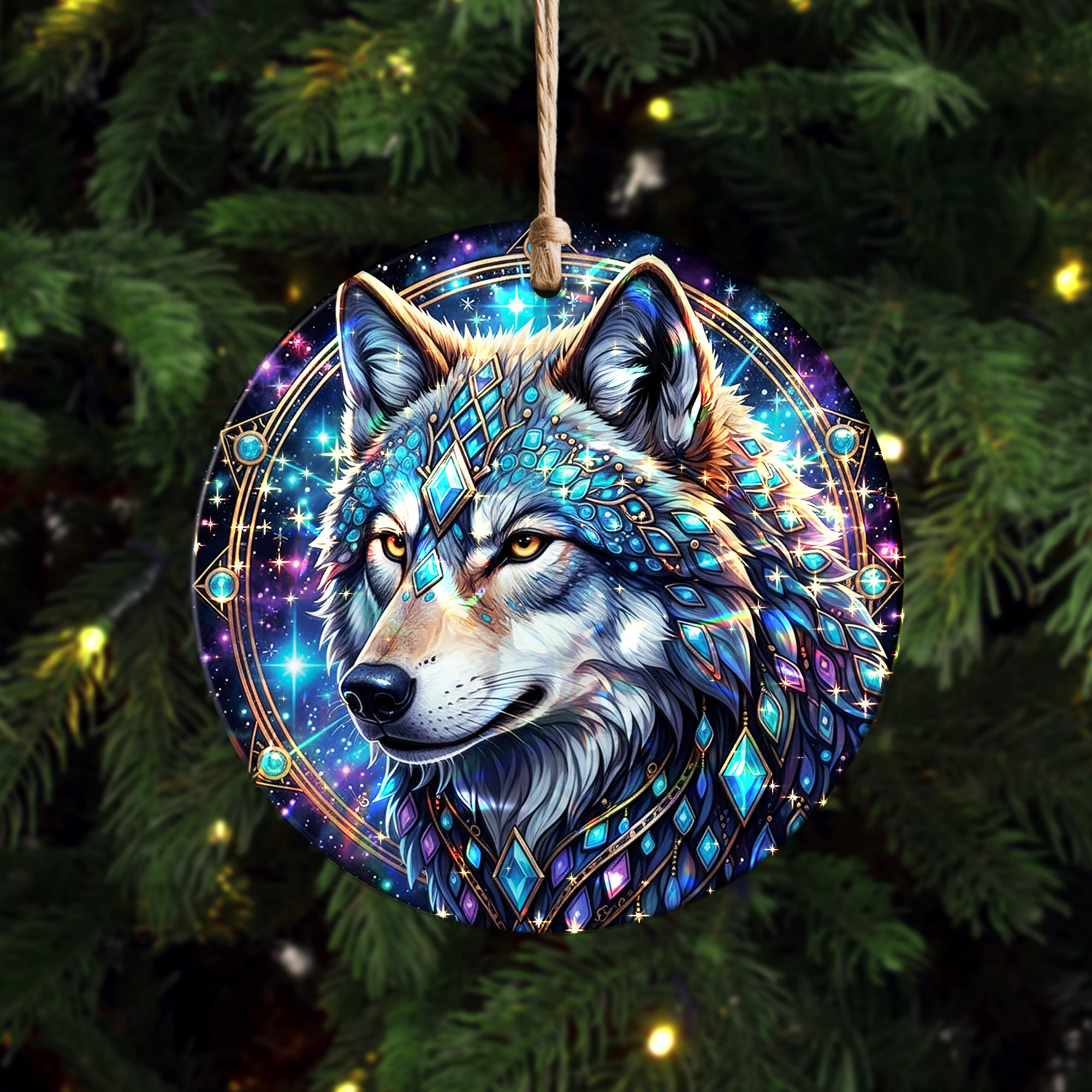 Mystic Wolf Native American Unique Christmas Gift Decor Flat Hologram Acrylic