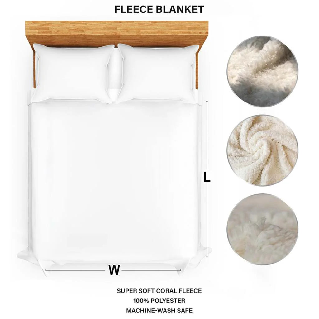 Native American Wolf Flock Fleece Blanket Soft and Warm Premium Fleece Blanket