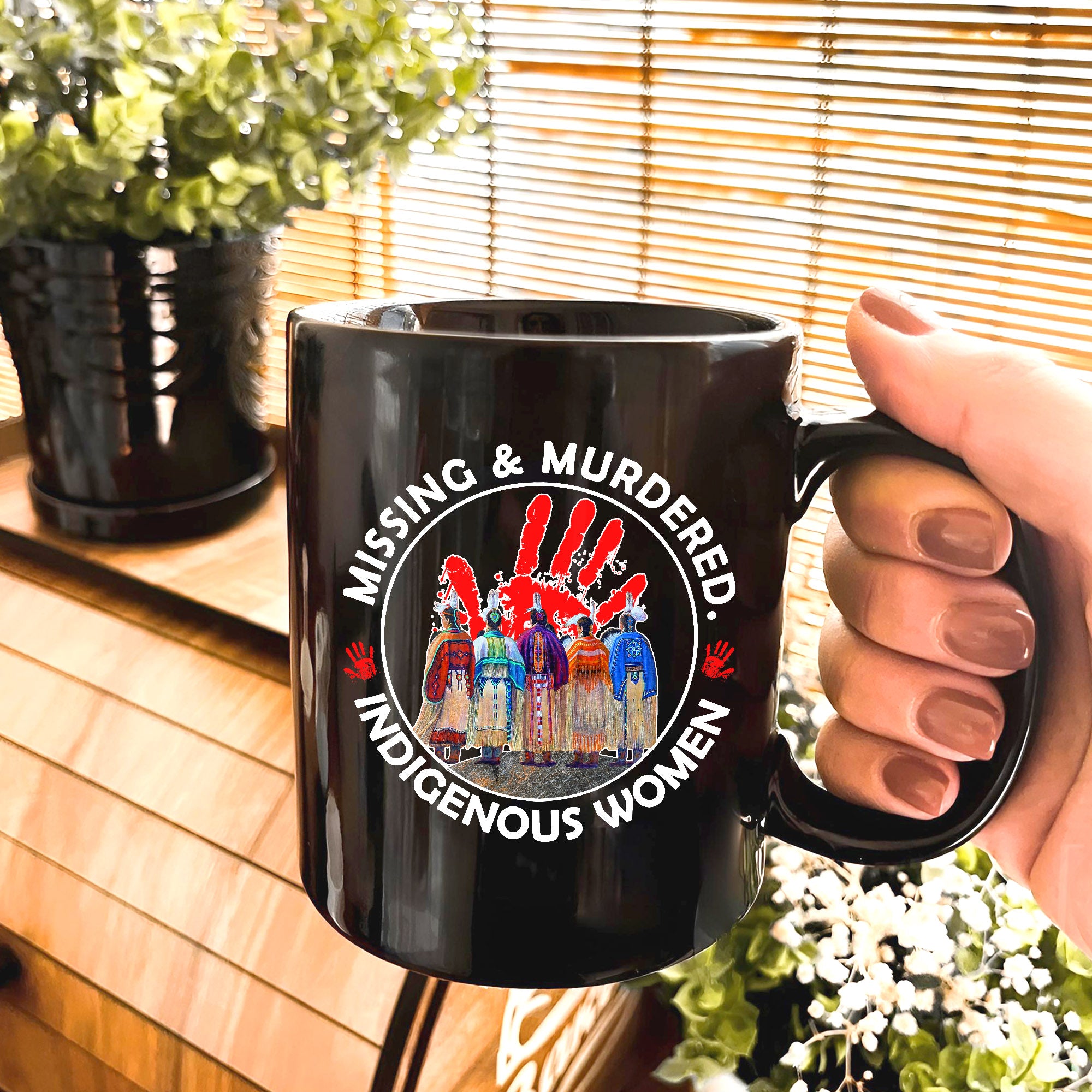 MMIW Red Hand Women Together Mug