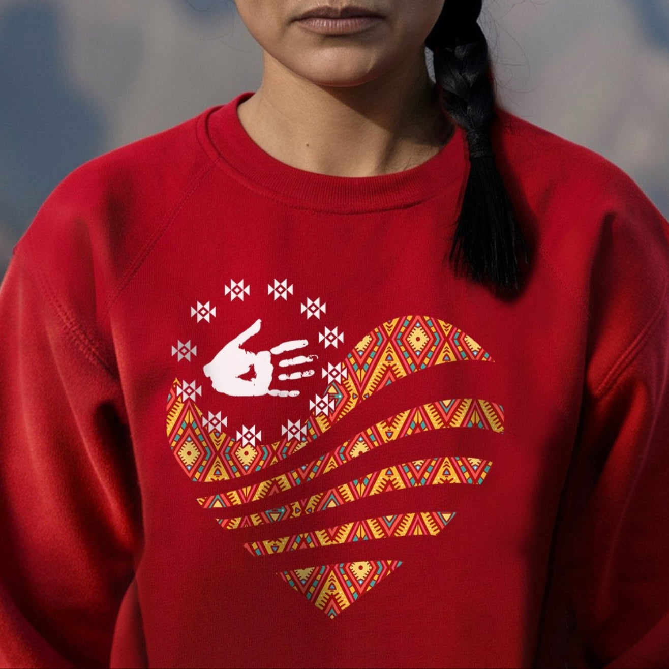 MMIW I Wear Red For My Sister Red Hand Together Heart Unisex T-Shirt/Hoodie/Sweatshirt