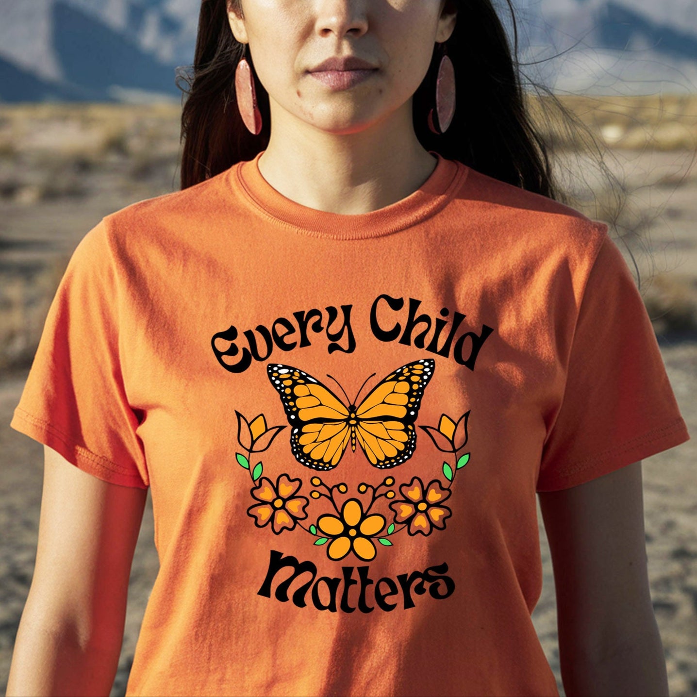 Every Child Matters Native Orange Butterfly Native American Unisex T-Shirt/Hoodie/Sweatshirt