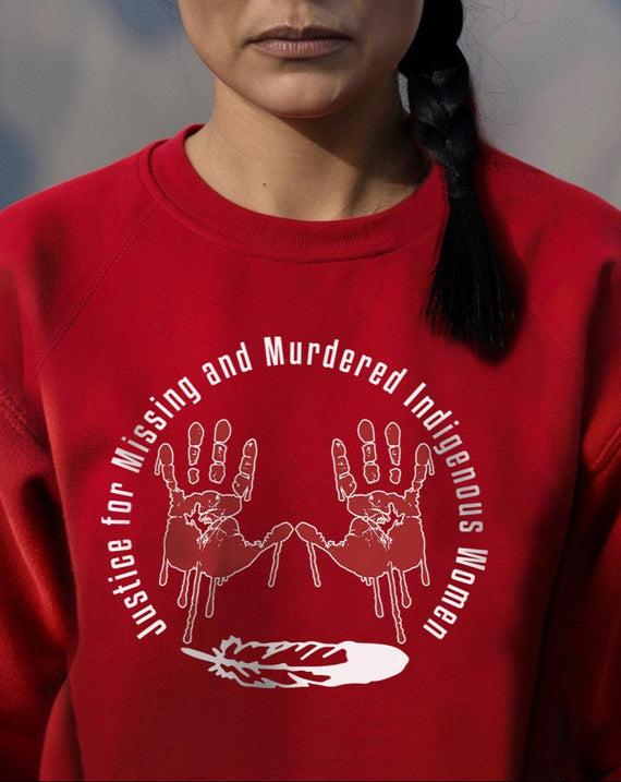 MMIW Awareness Justice For MMIW Red Hands Unisex T-Shirt/Hoodie/Sweatshirt