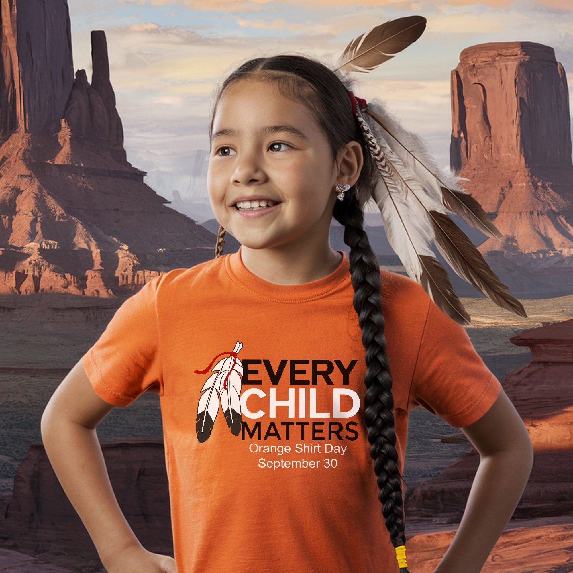Every Child Matters Feather For Orange Shirt Day Unisex T-shirt/Hoodie/Sweatshirt