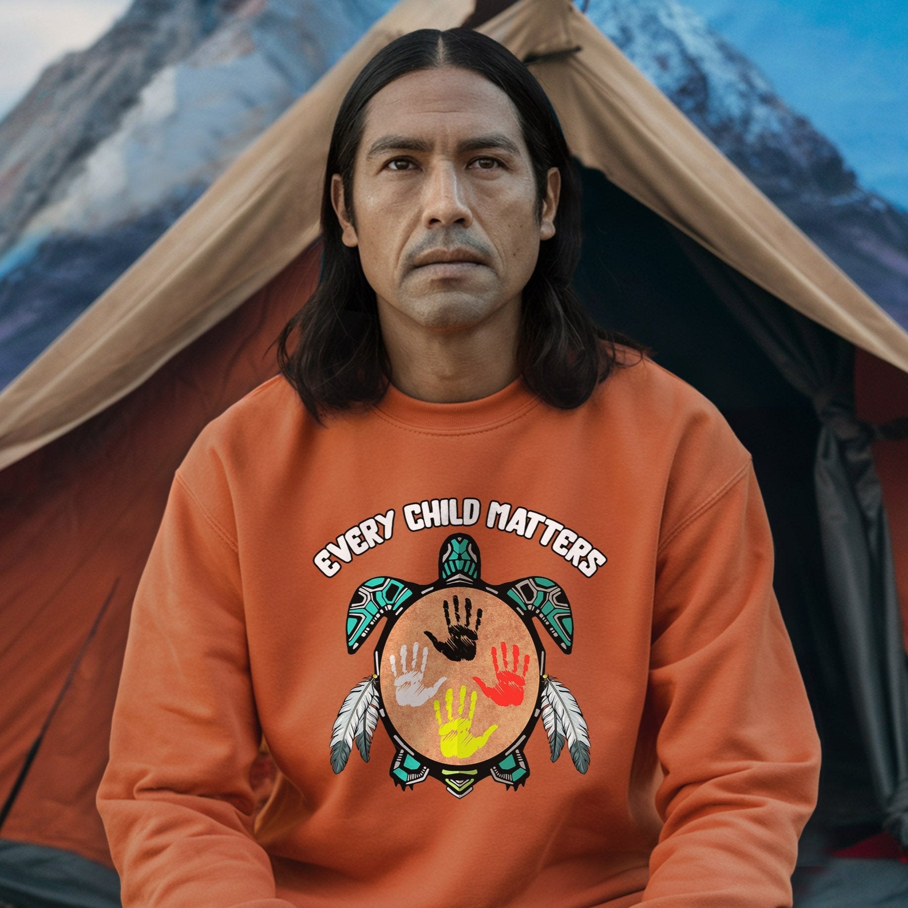 Feather Hand Color On Turtle For Orange Shirt Day Unisex T-Shirt/Hoodie/Sweatshirt