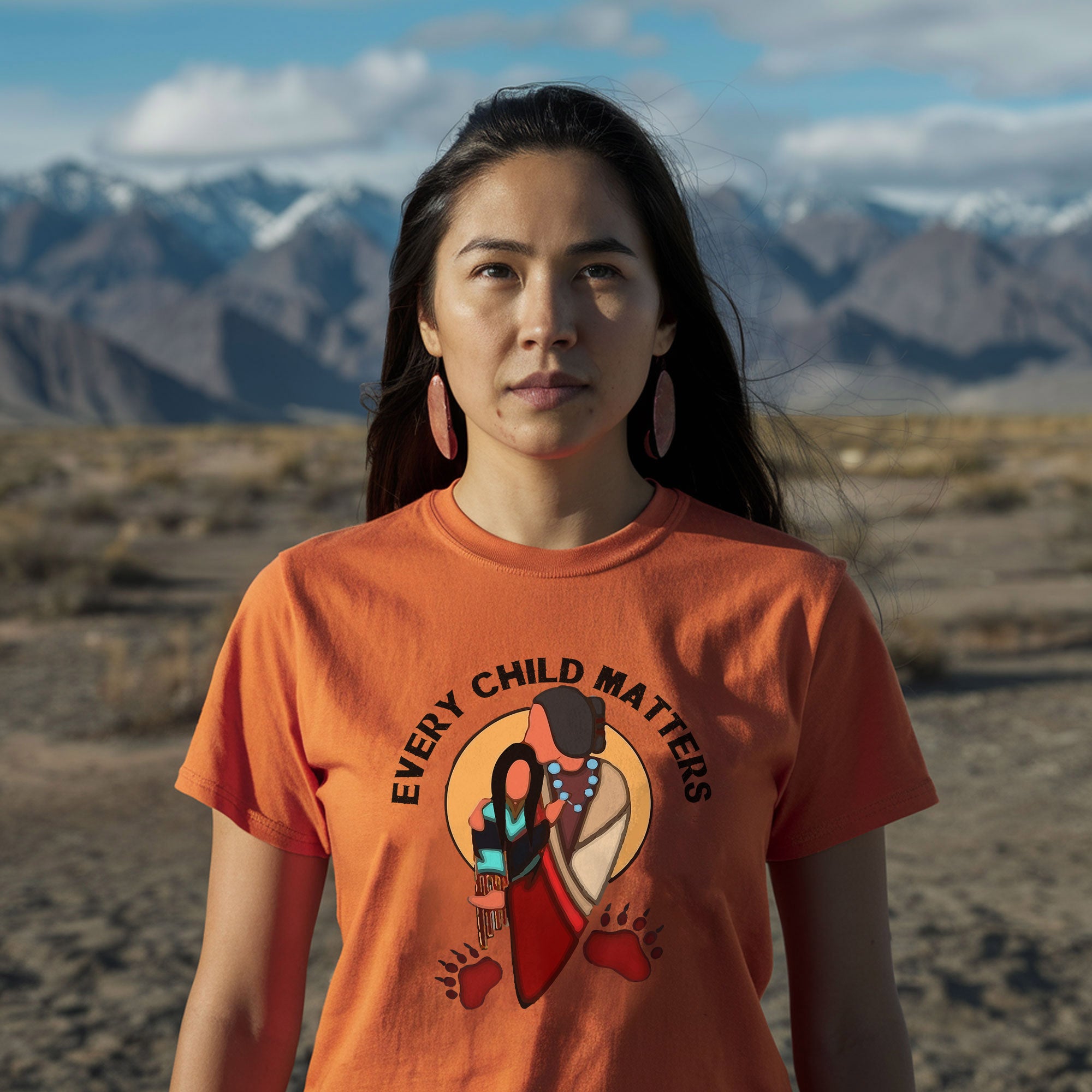 Every Child Matters Grandma With Niece Indigenous Orange Shirt Day Unisex T-Shirt/Hoodie/Sweatshirt