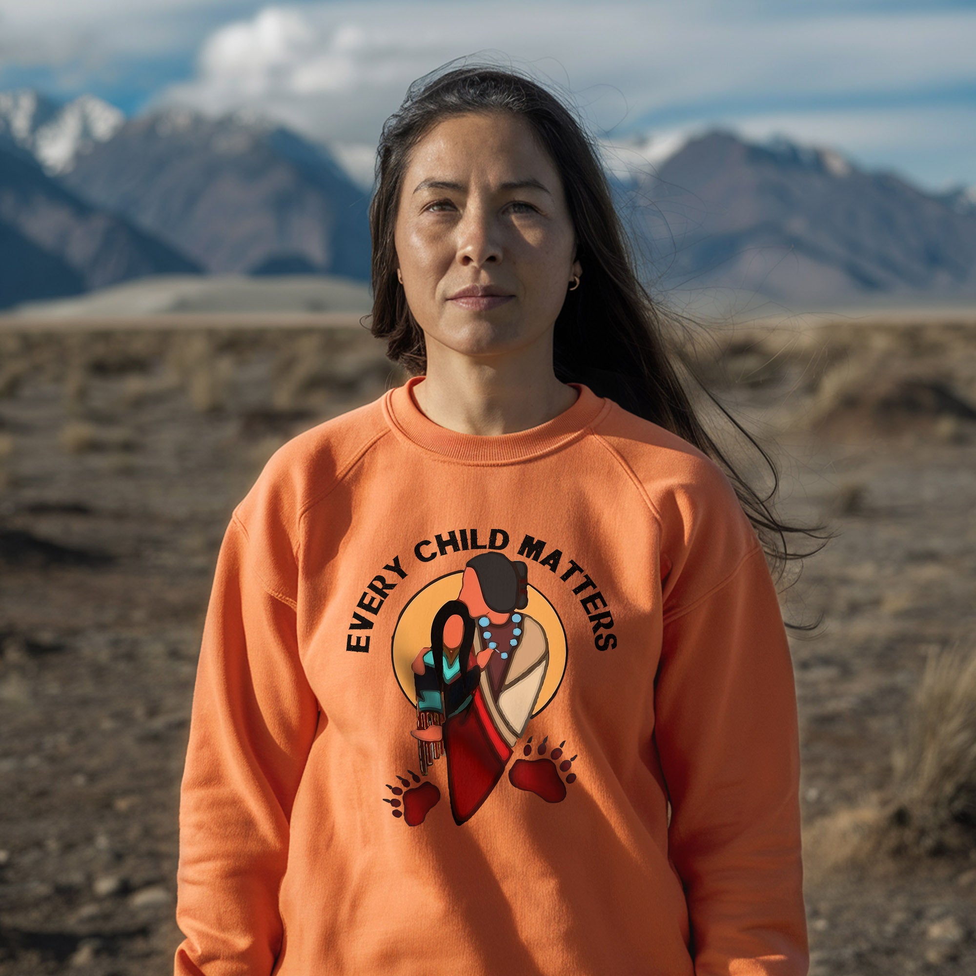 Every Child Matters Grandma With Niece Indigenous Orange Shirt Day Unisex T-Shirt/Hoodie/Sweatshirt