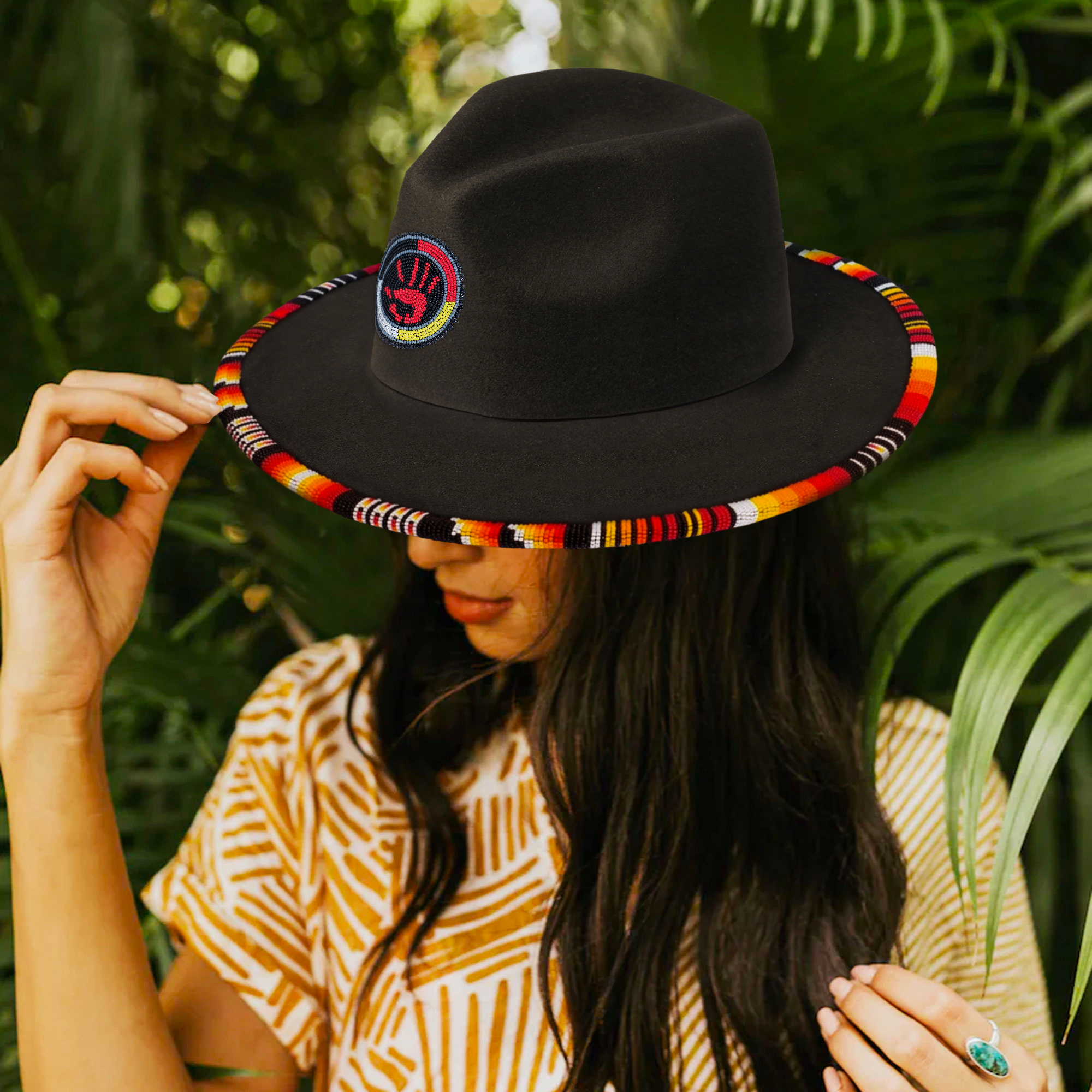 SALE 50% OFF - MMIW Fedora Hatband for Men Women Beaded Brim