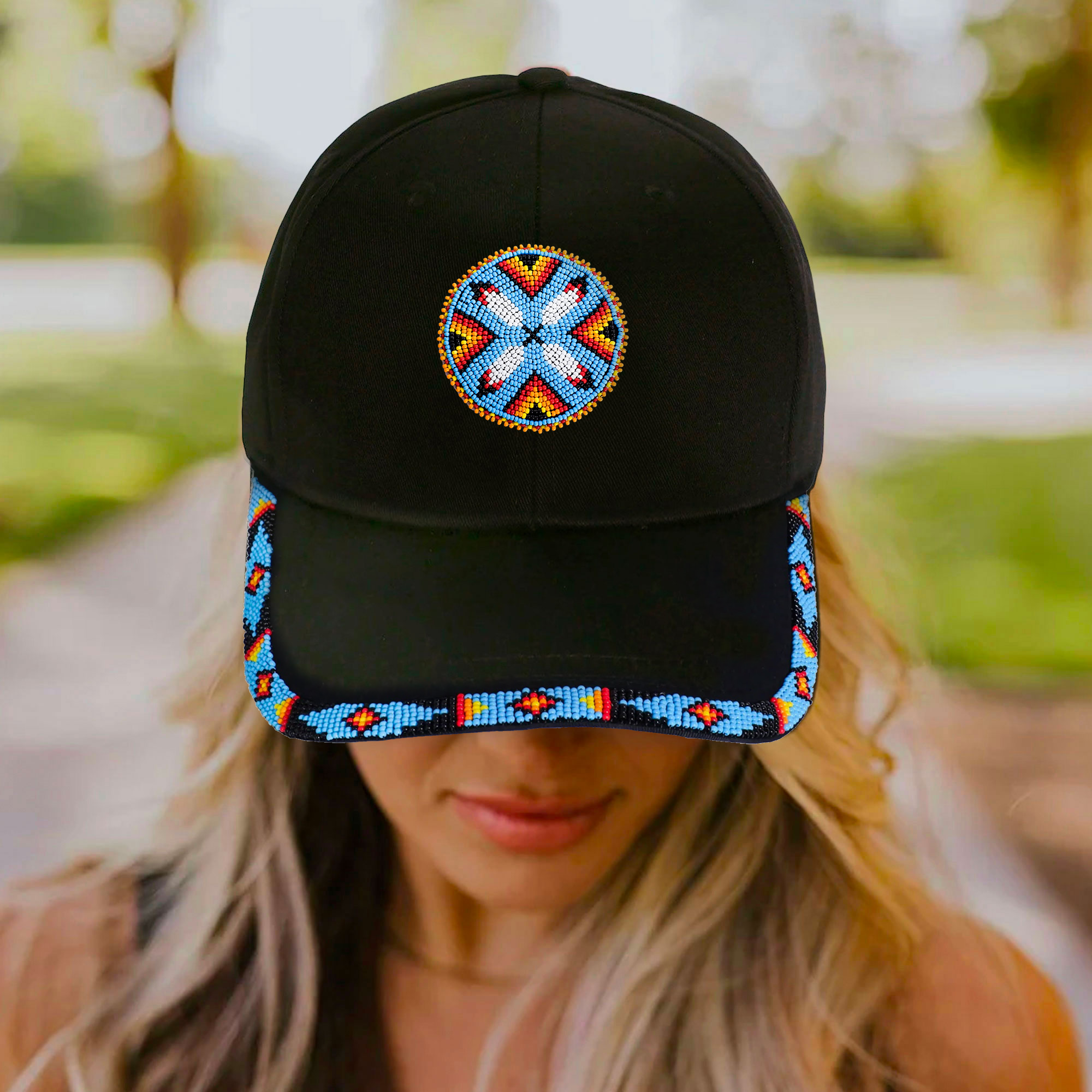 Native american cheap beaded baseball caps