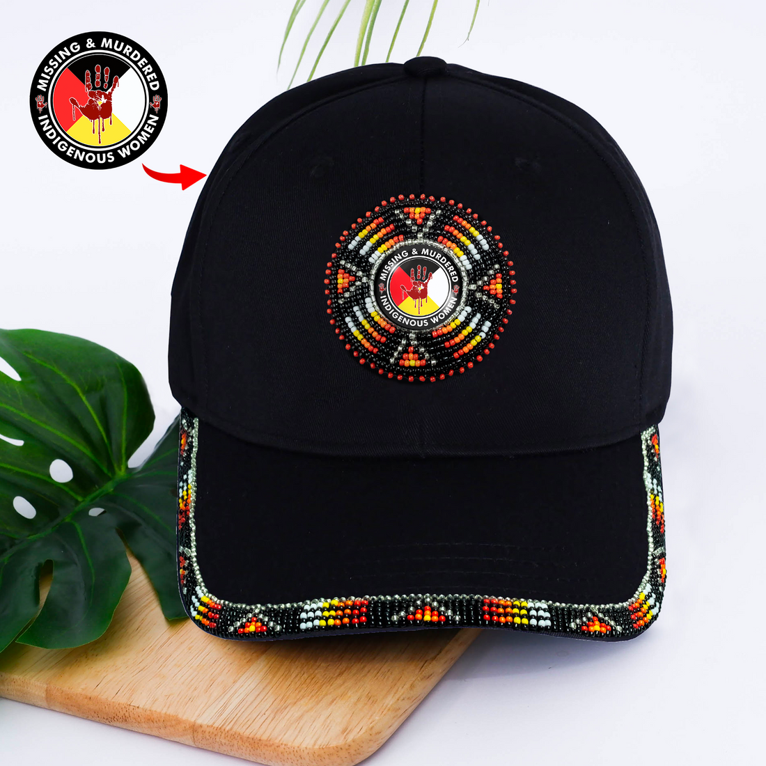 Native Ball Caps SALE 50% OFF - MMIW Cotton Unisex Baseball Cap With Beaded Patch Brim ...
