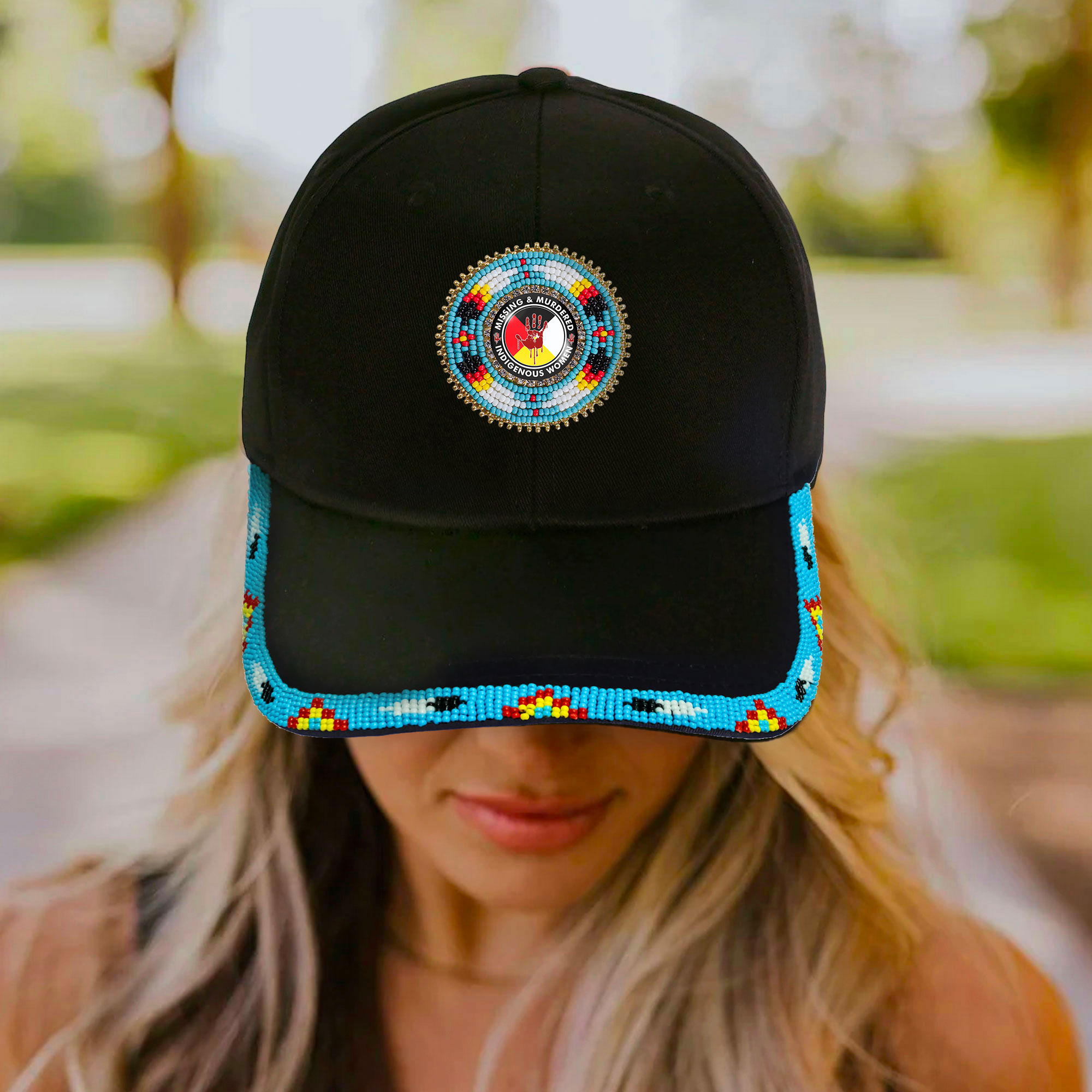 Red Native Caps SALE 50% OFF - MMIW Red Hand Baseball Cap With Patch Brim Unisex Nativ ...