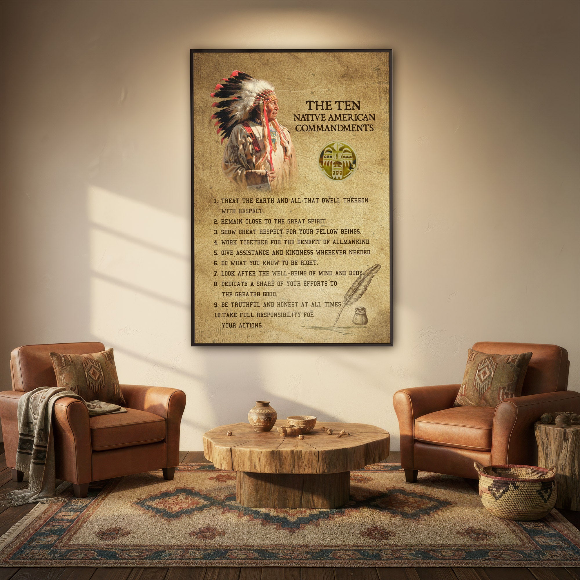 The Ten Native American Commandments Of Chief Poster