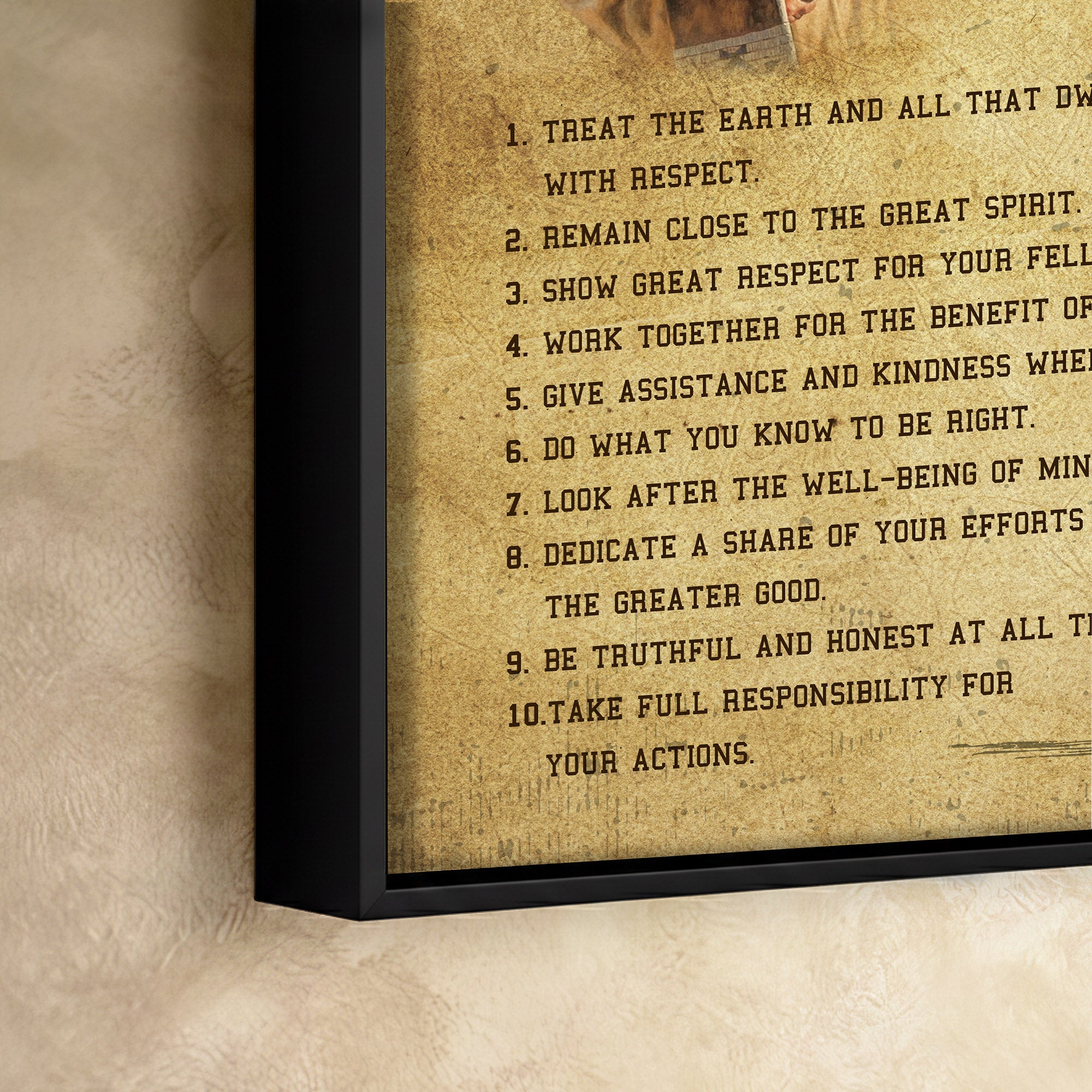 The Ten Native American Commandments Of Chief Poster