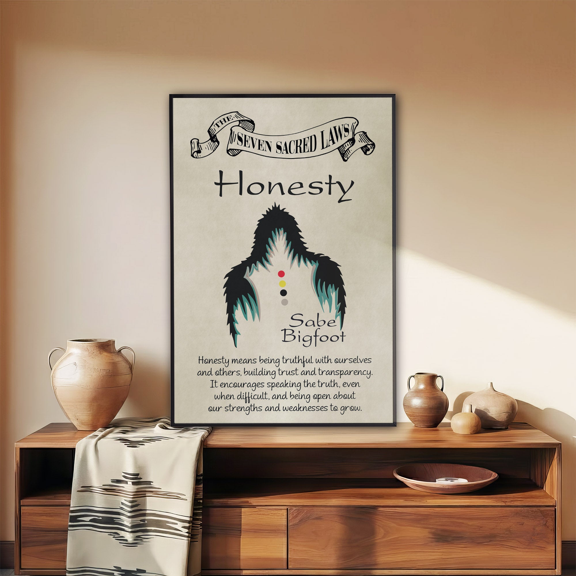 Honesty – Seven Sacred Laws Native American Spiritual Teaching Wall Art Poster/ Canvas