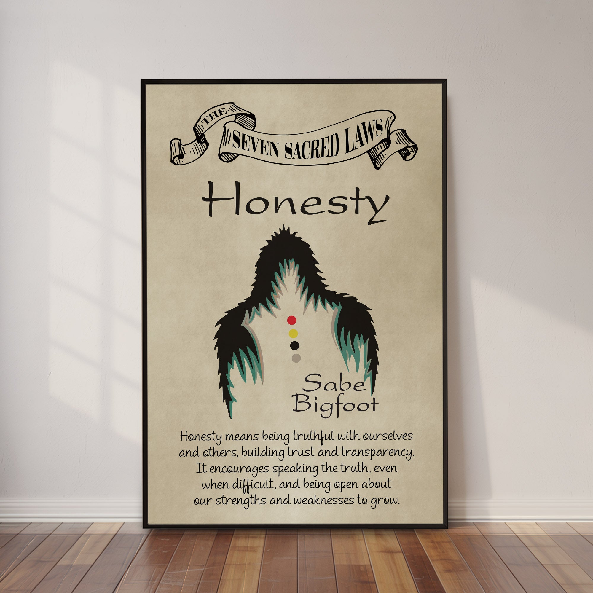 Honesty – Seven Sacred Laws Native American Spiritual Teaching Wall Art Poster/ Canvas