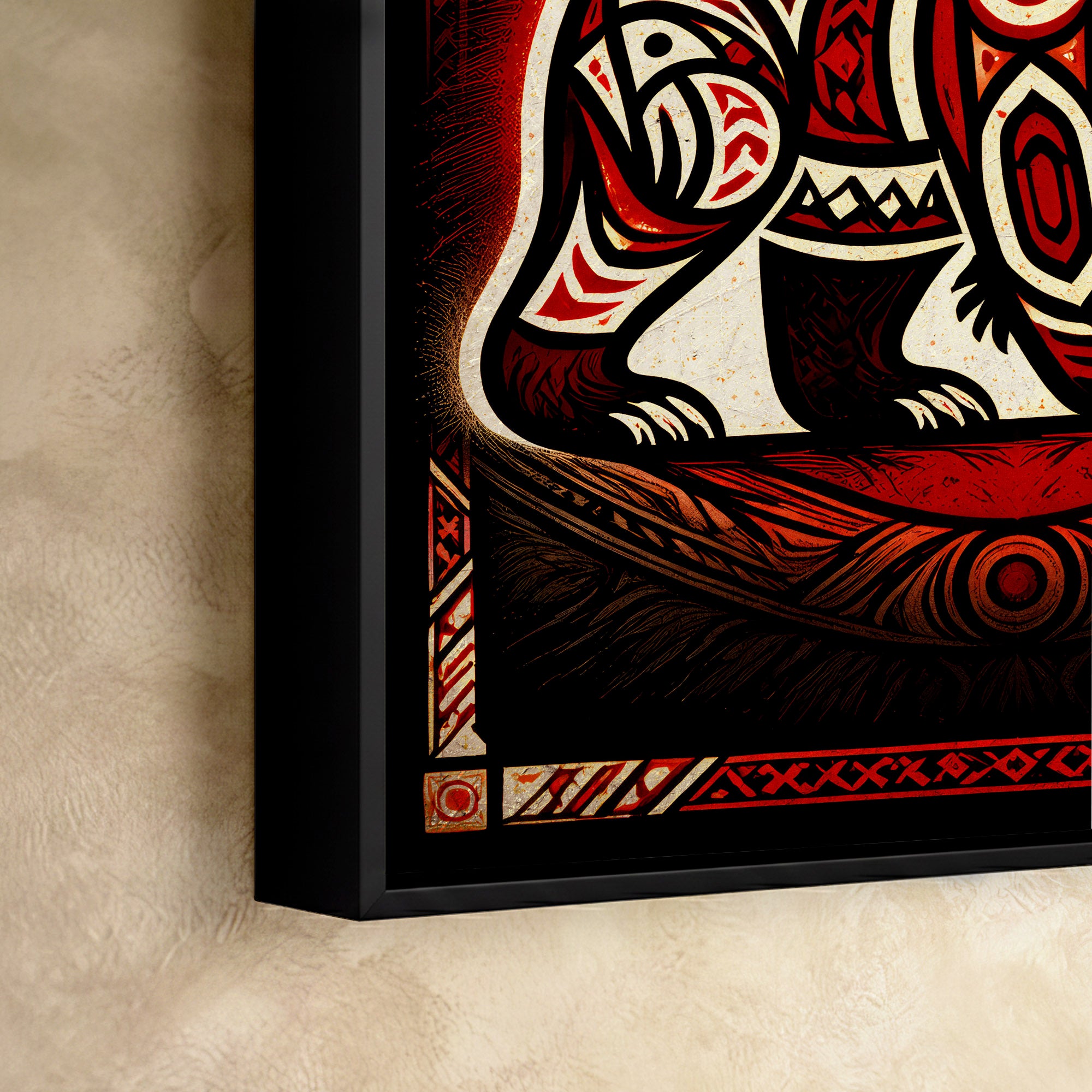 Native American Bear Spirit - Tribal Bear and Moon Sacred Symbol Indigenous Artwork Poster/Canvas