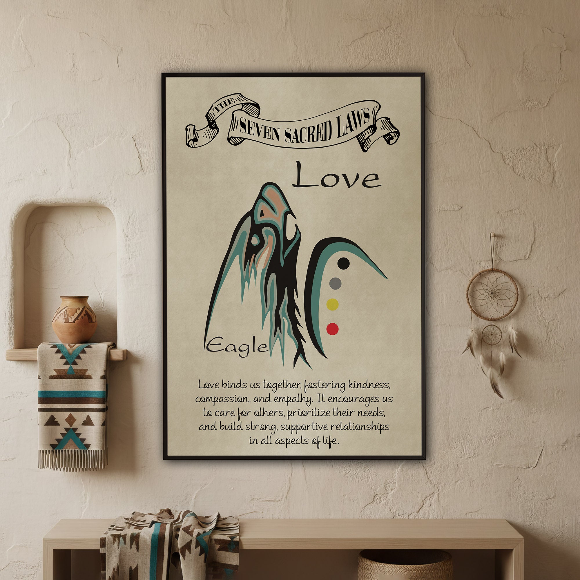 Love – Seven Sacred Laws Native American Spiritual Teaching Wall Art Poster/ Canvas