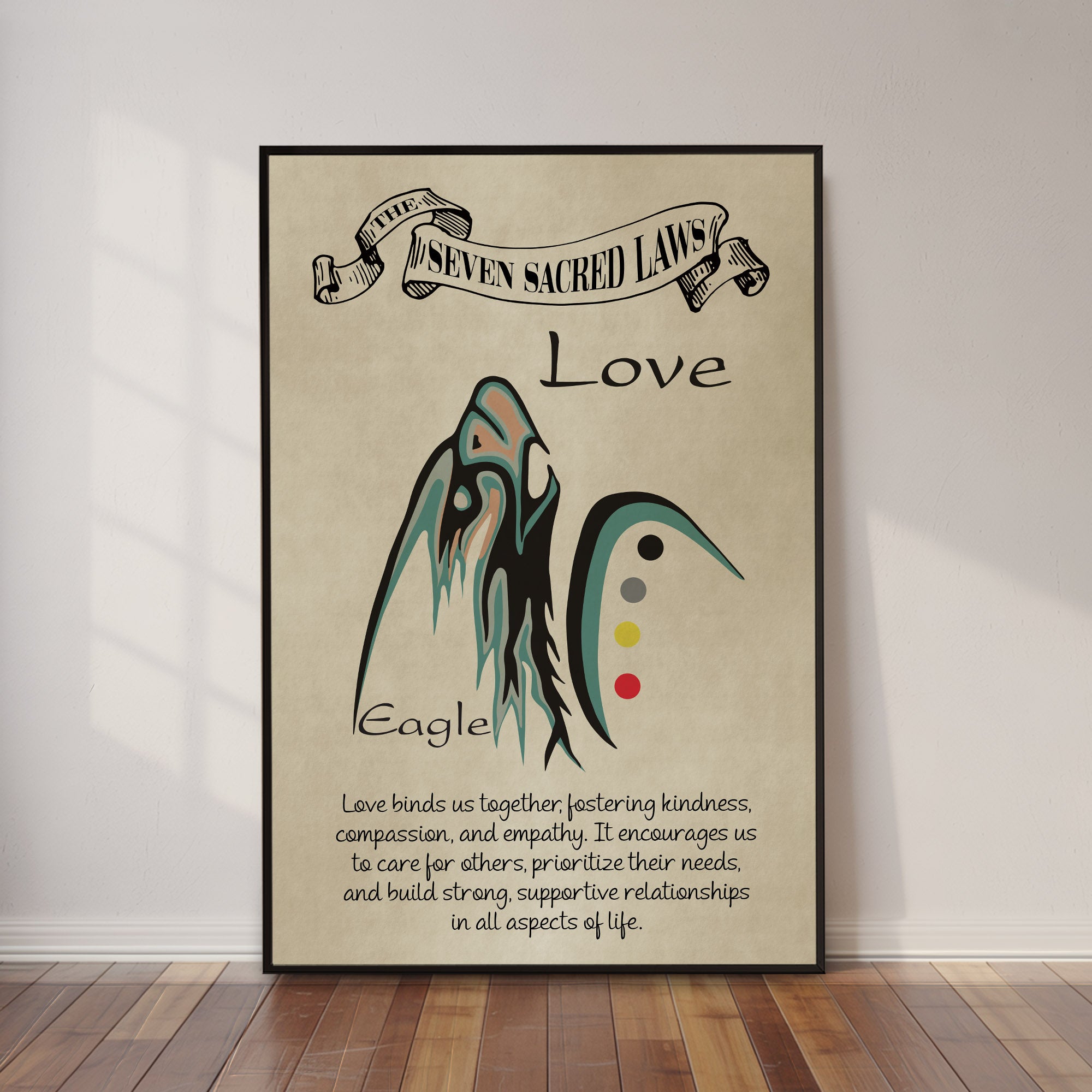 Love – Seven Sacred Laws Native American Spiritual Teaching Wall Art Poster/ Canvas