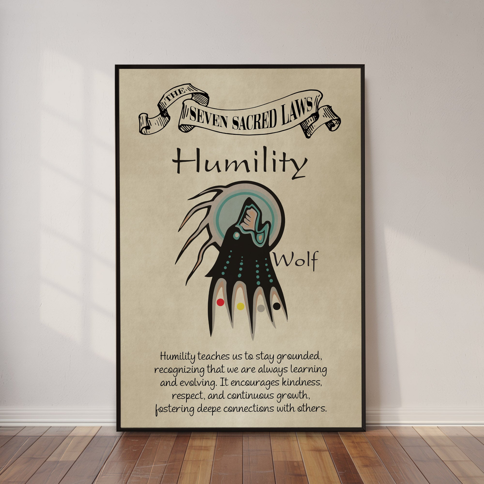 Humility – Seven Sacred Laws Native American Spiritual Teaching Wall Art Poster/ Canvas