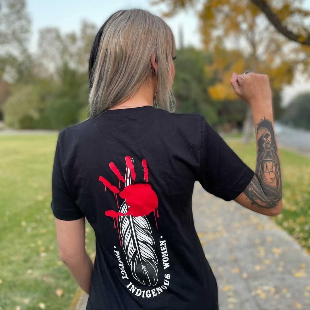 Protect Indigenous Women Red Hand- Unisex T-Shirt/T-Shirt V-Neck/Hoodie/Sweatshirt-Two Sides