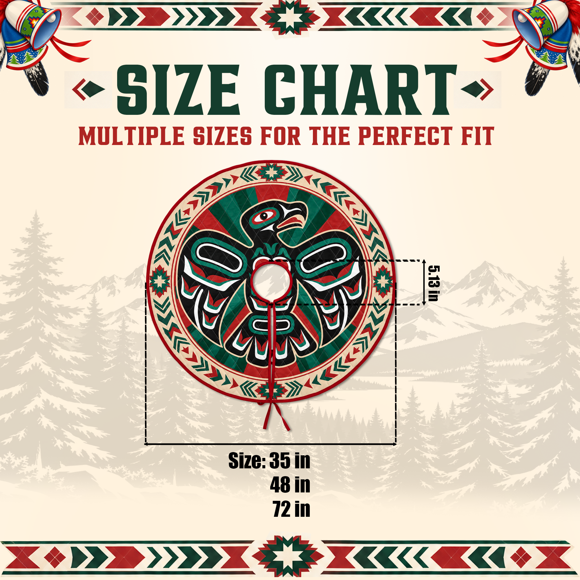 Seven Grandfather Teachings - Quilted Tree Skirt Holiday Decor
