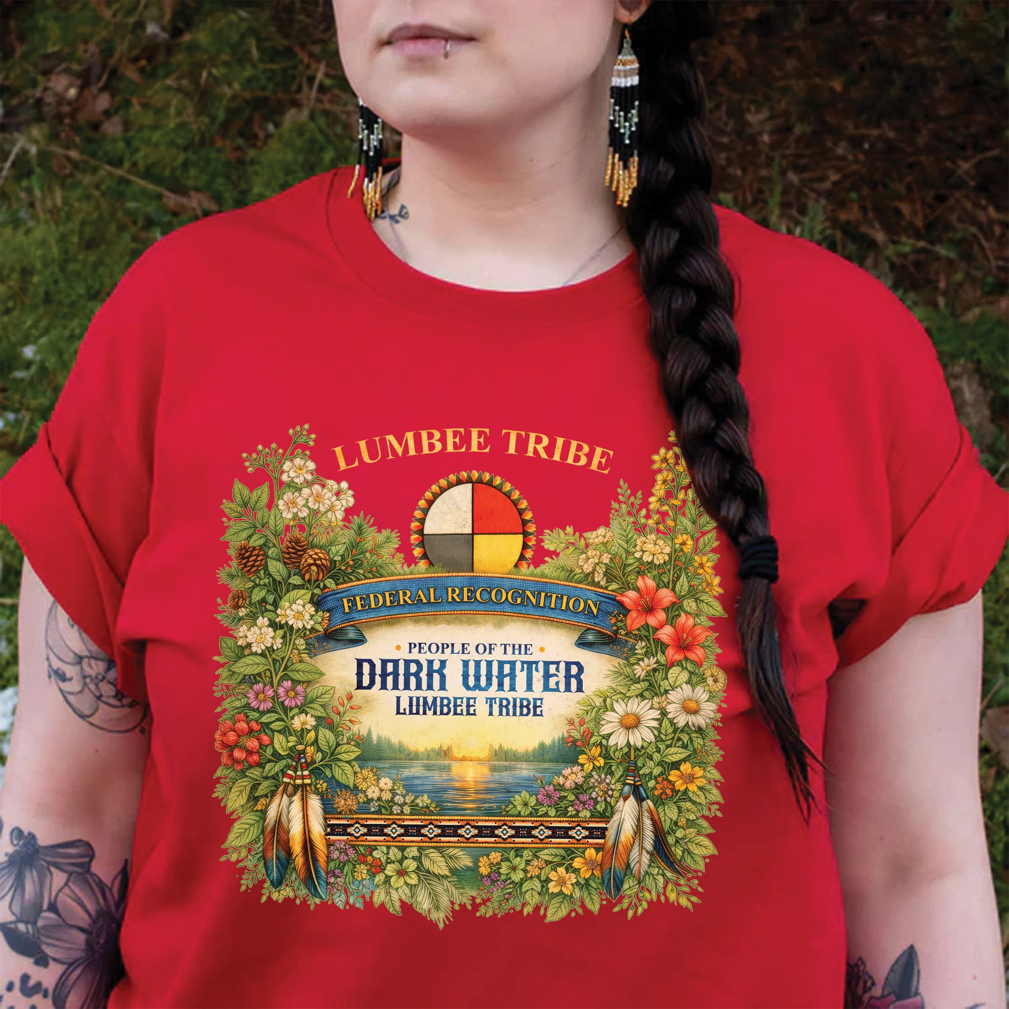 Lumbee Tribe Federal Recognition – Dark Water People Native American Art Unisex T-shirt/T-shirt V-neck/Hoodie/Sweatshirt
