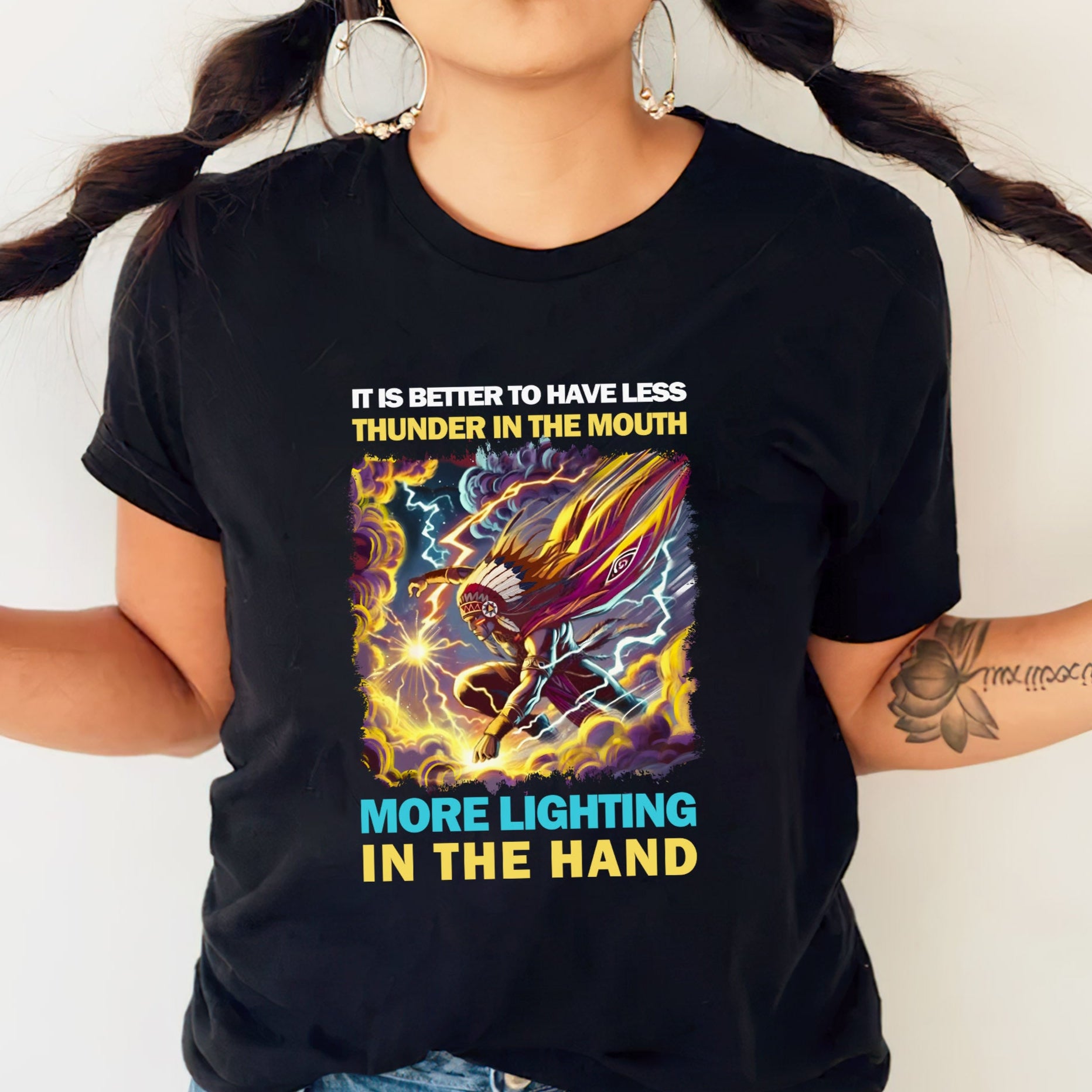 It Is Better To Have Less Thunder In The Mouth More Lighting In The Hand – Unisex T-Shirt/T-Shirt V-Neck/Hoodie/Sweatshirt Style 2