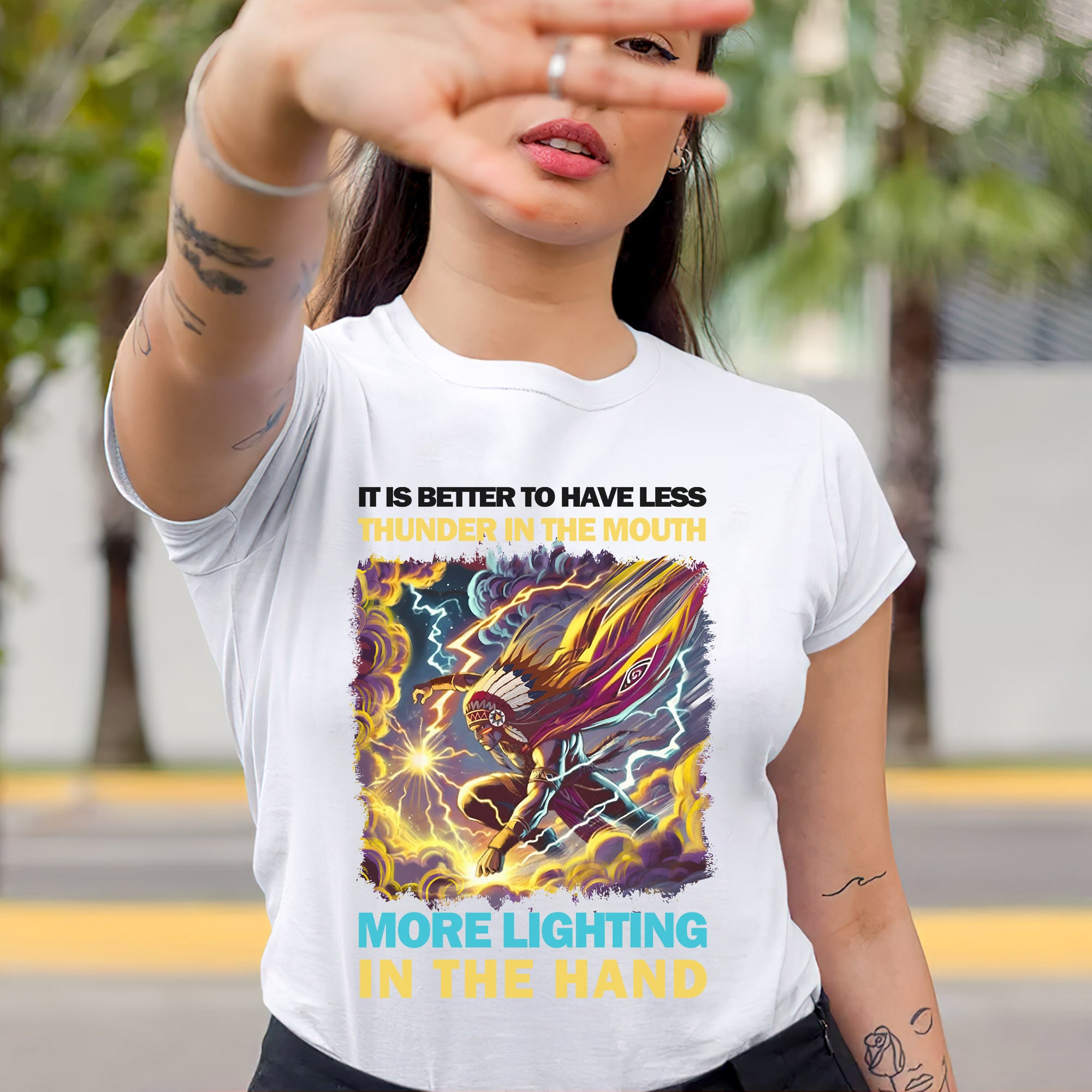 It Is Better To Have Less Thunder In The Mouth More Lighting In The Hand – Unisex T-Shirt/T-Shirt V-Neck/Hoodie/Sweatshirt Style 2